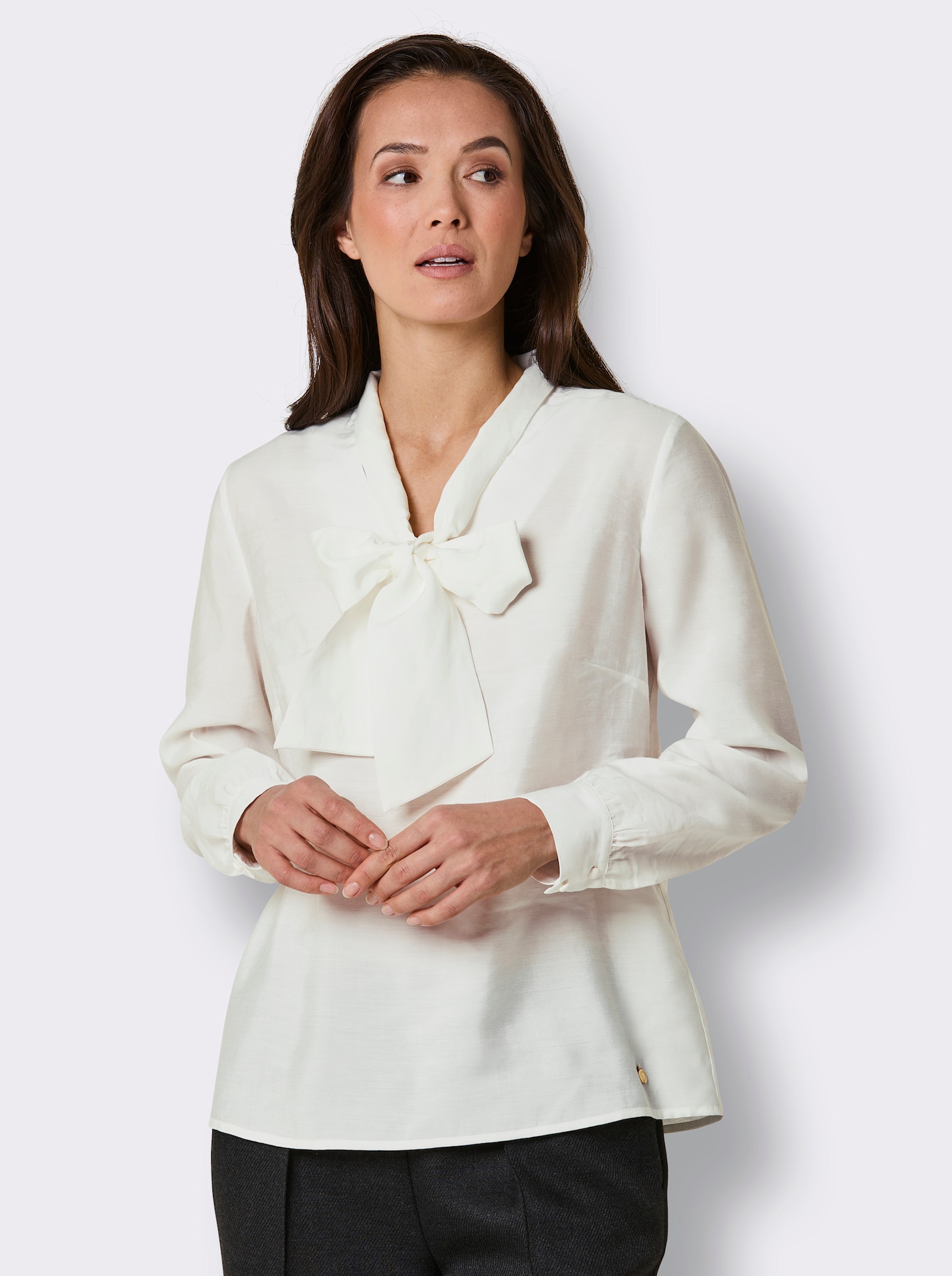 CREATION L PREMIUM Schluppenbluse - ecru