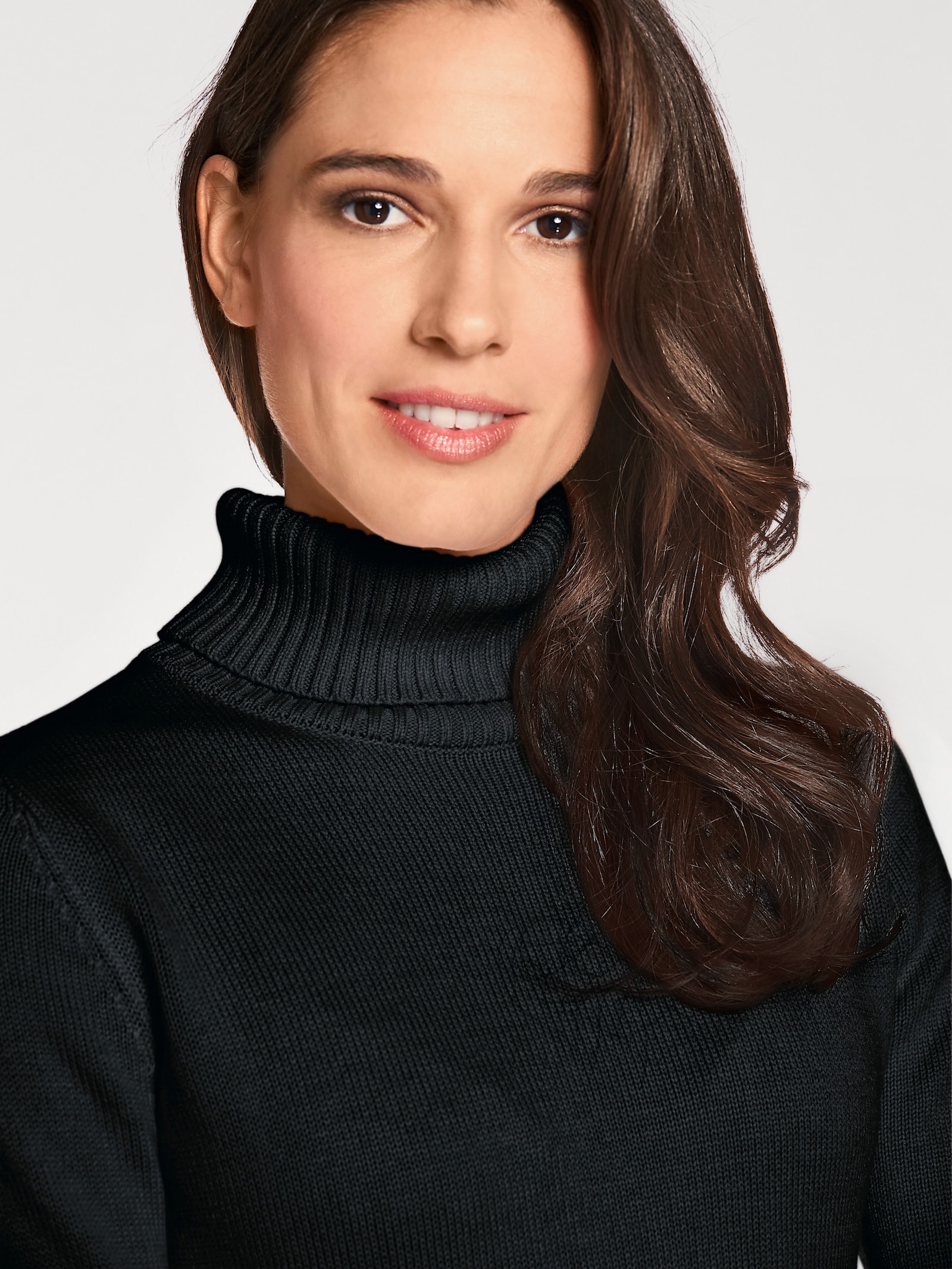 heine Pullover met rolkraag en kasjmier - zwart