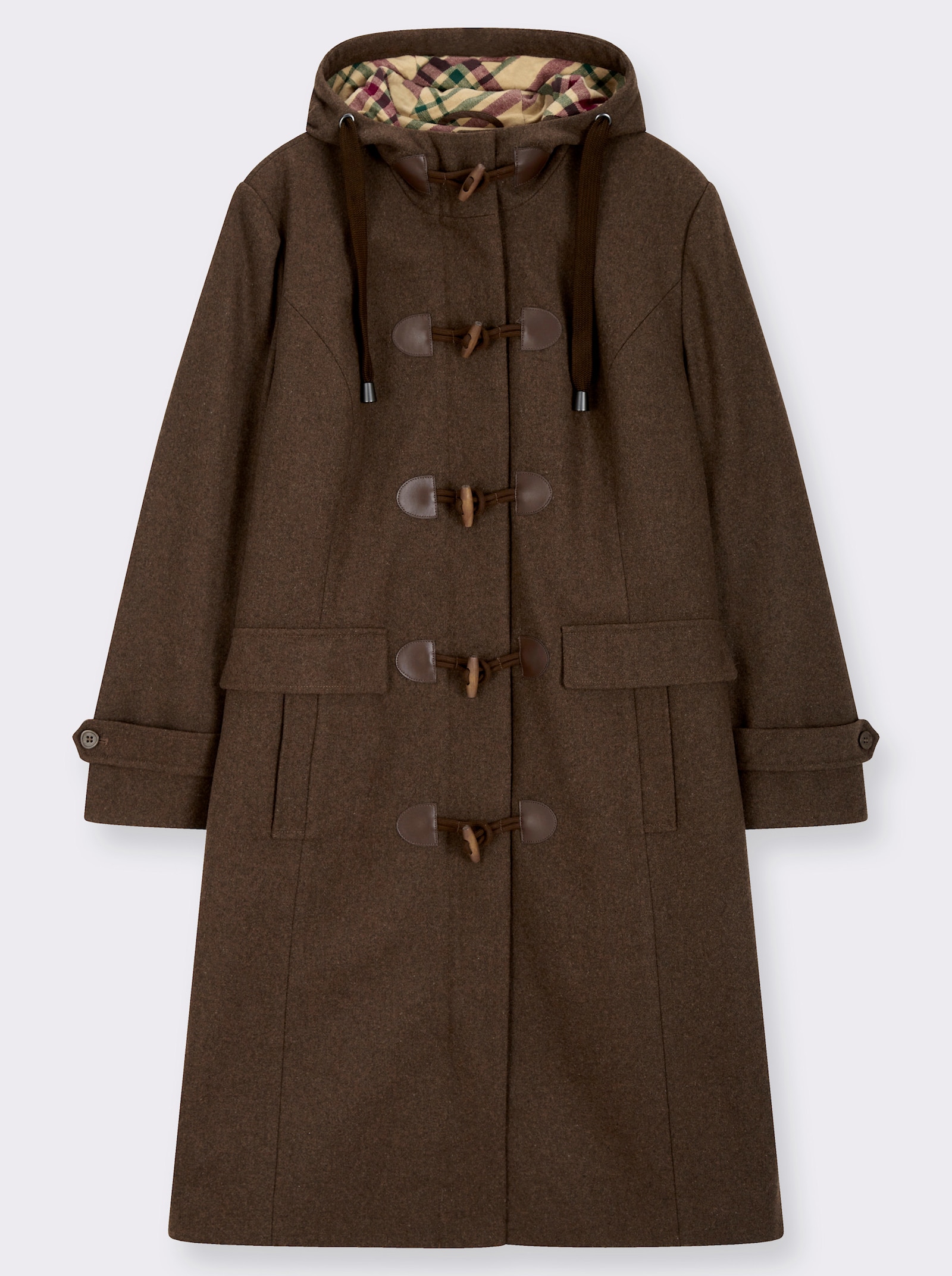 sheego Dufflecoat mit Knebel- und Reißverschluss - schoko