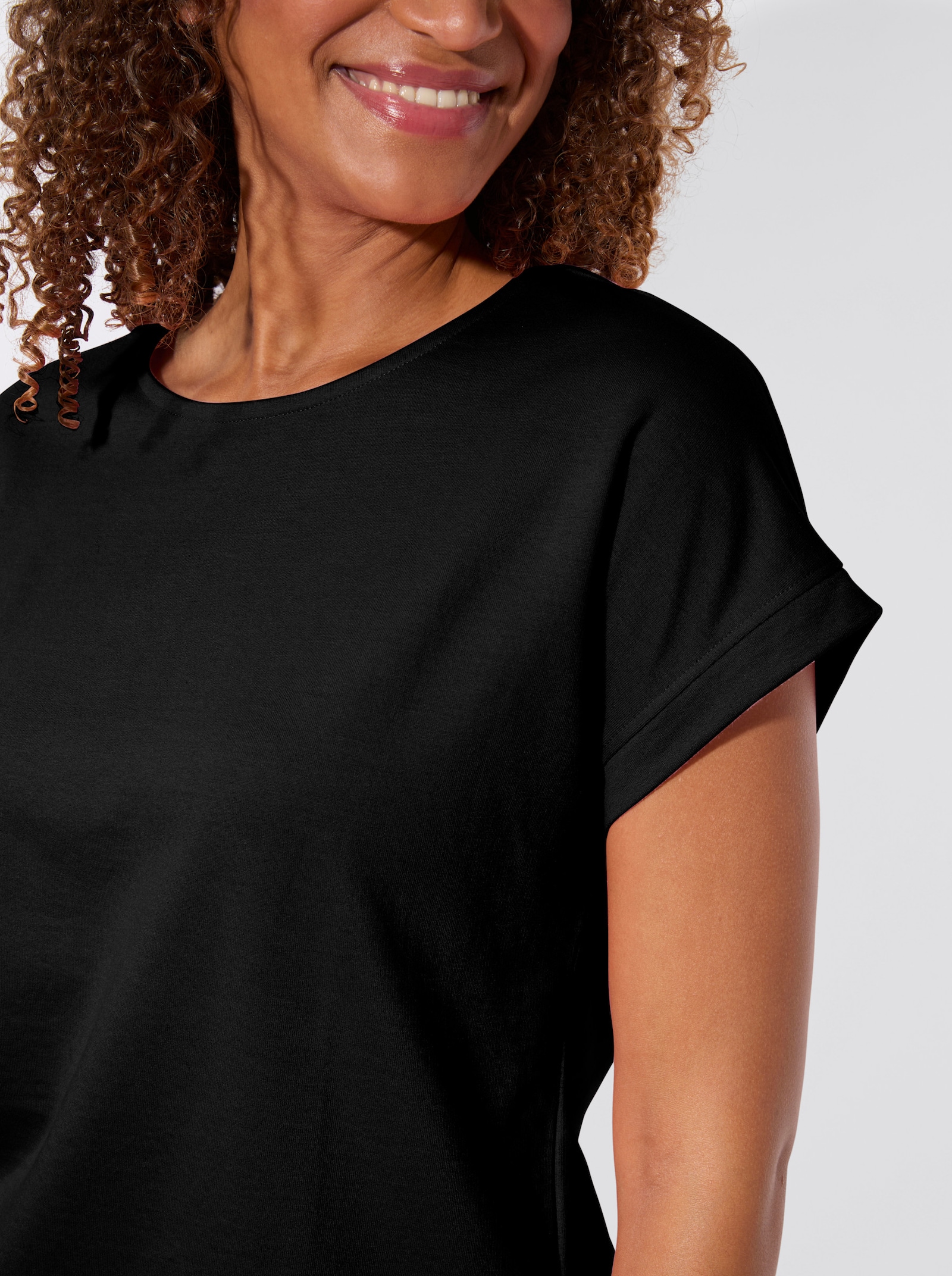 Sweatshirt im Baumwoll-Mix - schwarz