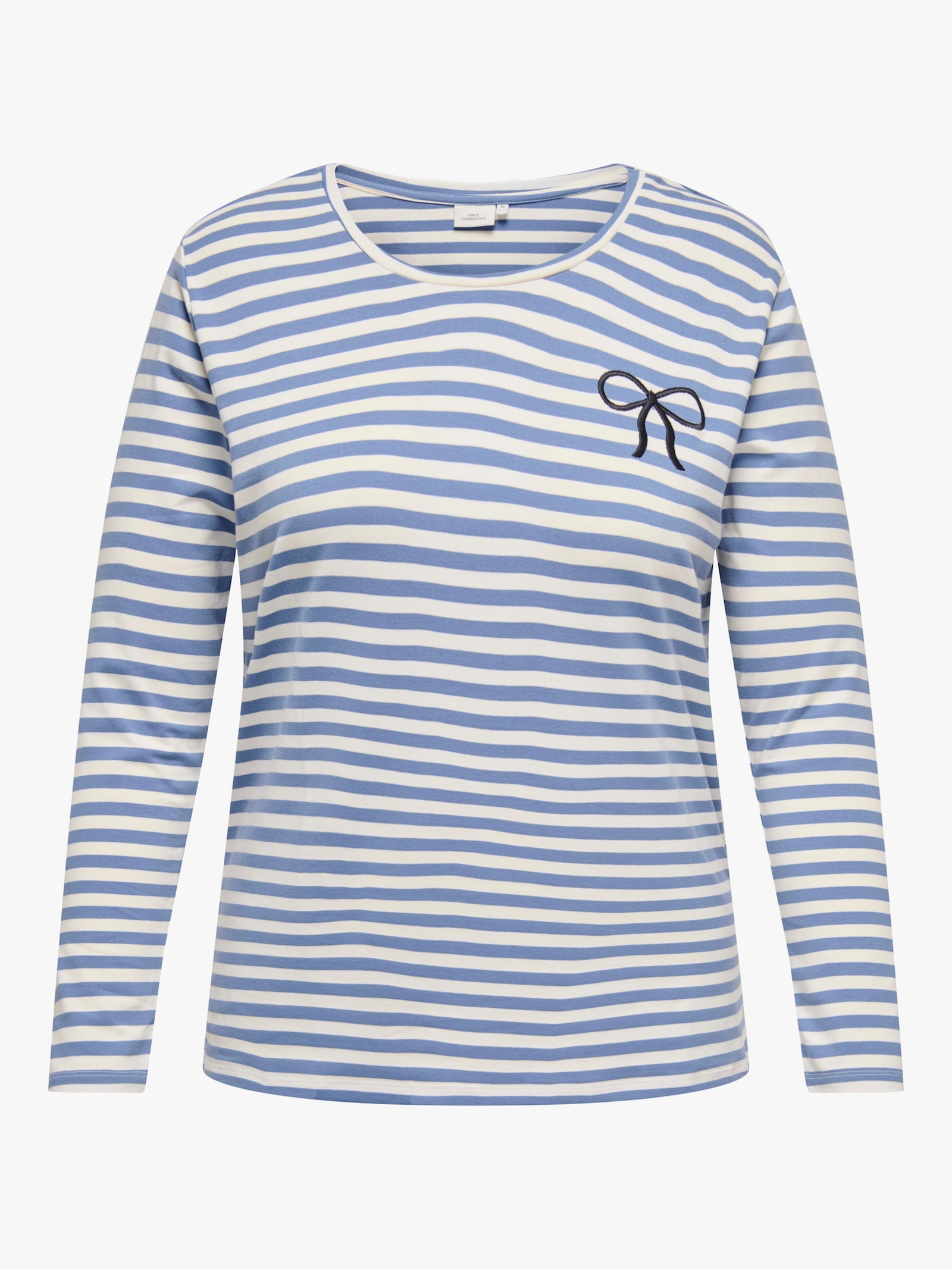 ONLY CARMAKOMA Langarmshirt - riviera stripes:cloud dancer/ emb. bow