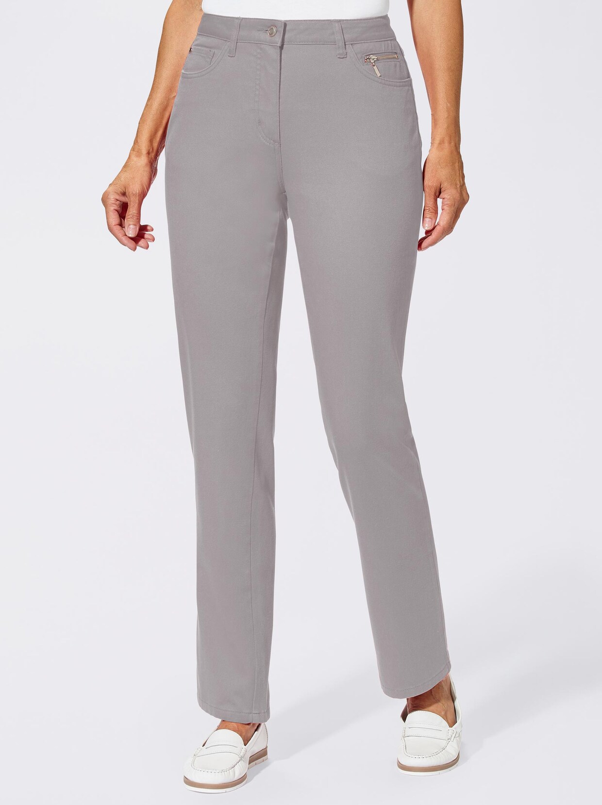 Stretch-Jeans - hellgrau