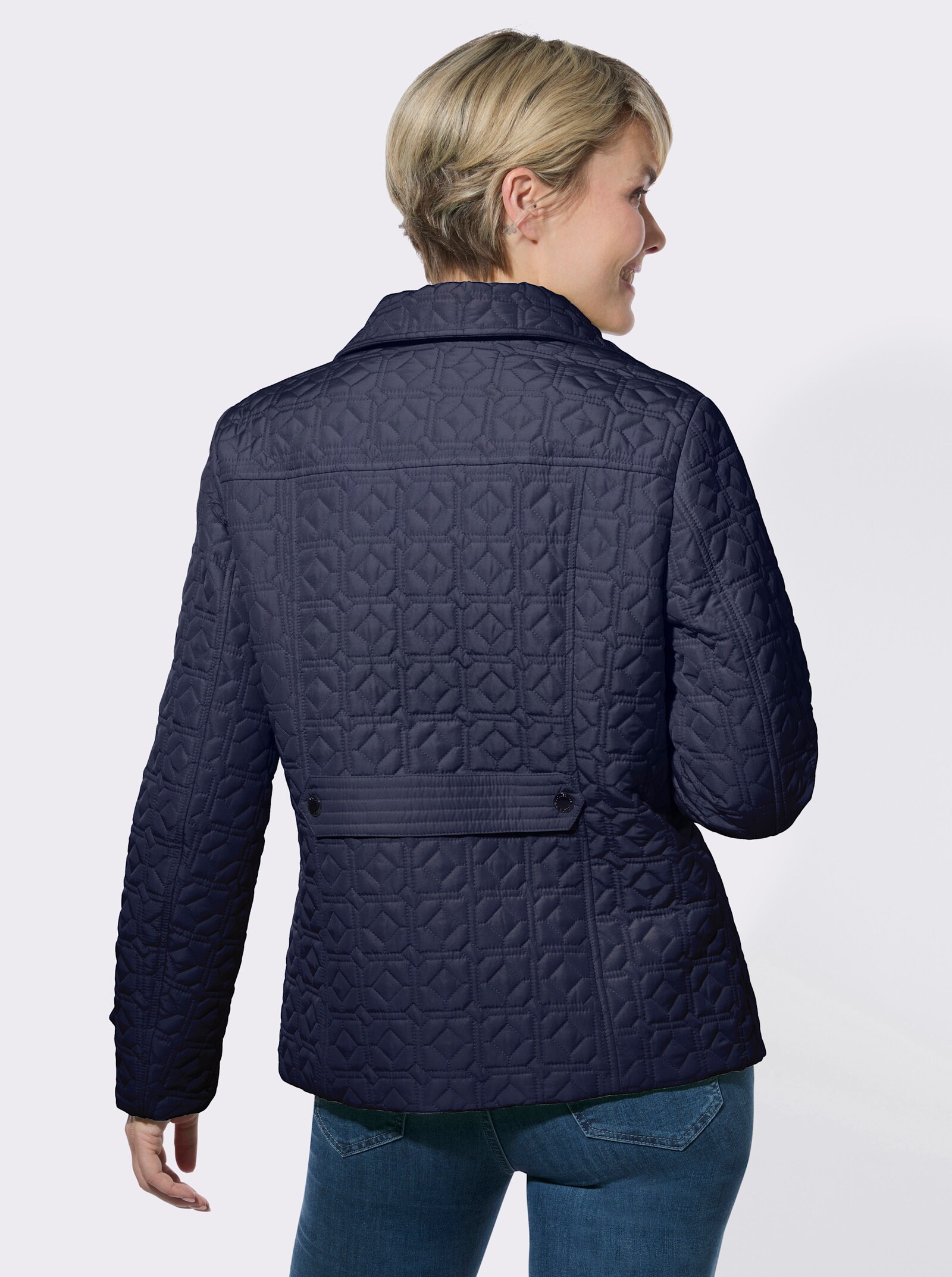 Steppjacke mit Zierriegeln - marine