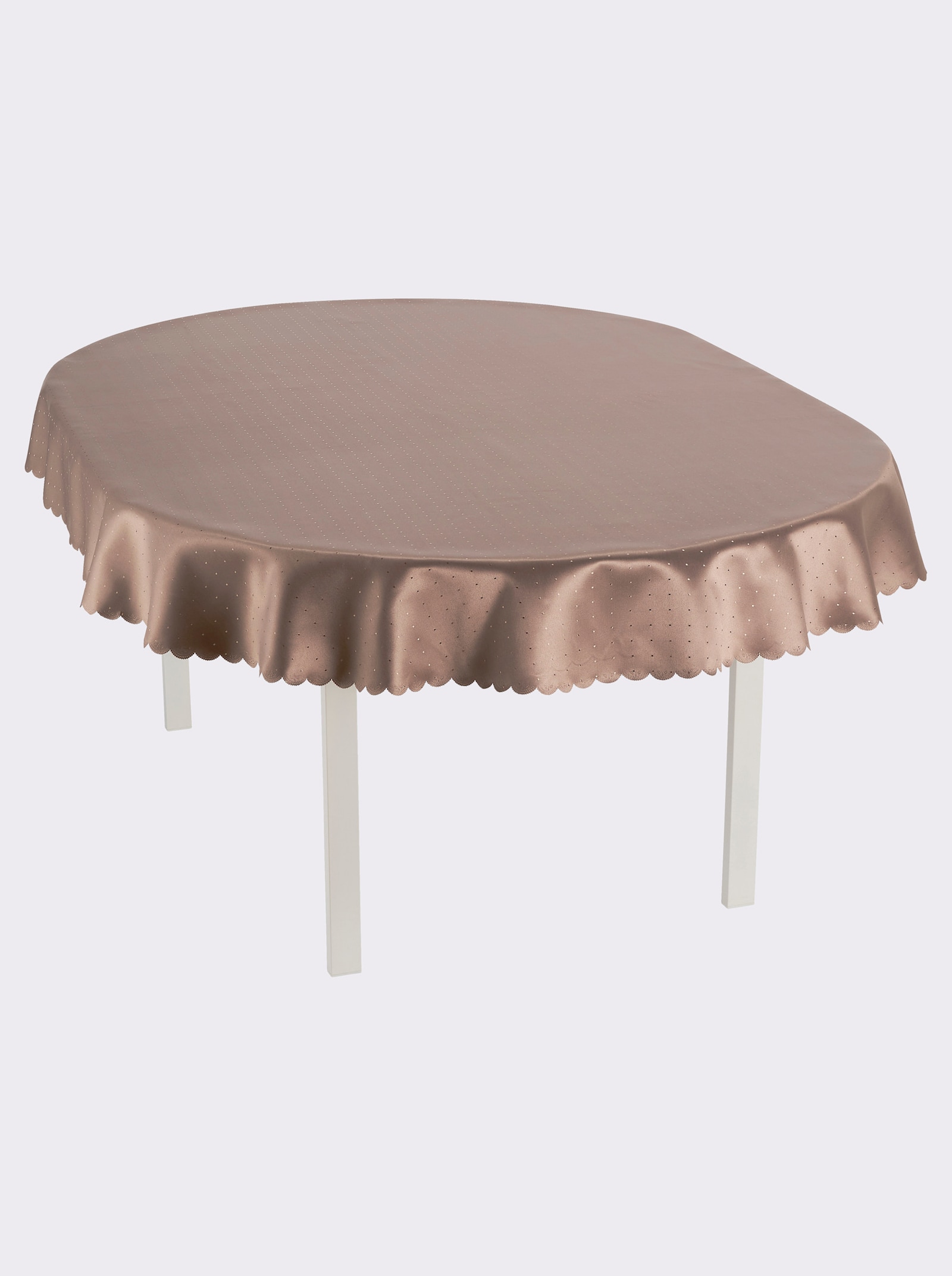 Tafelkleed met geschulpte zoom. - chocolade