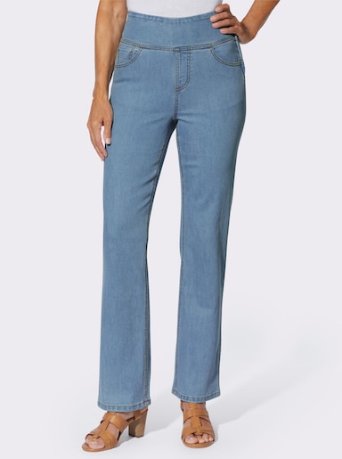 Gerade Jeans mit hohem Bund - blue-bleached