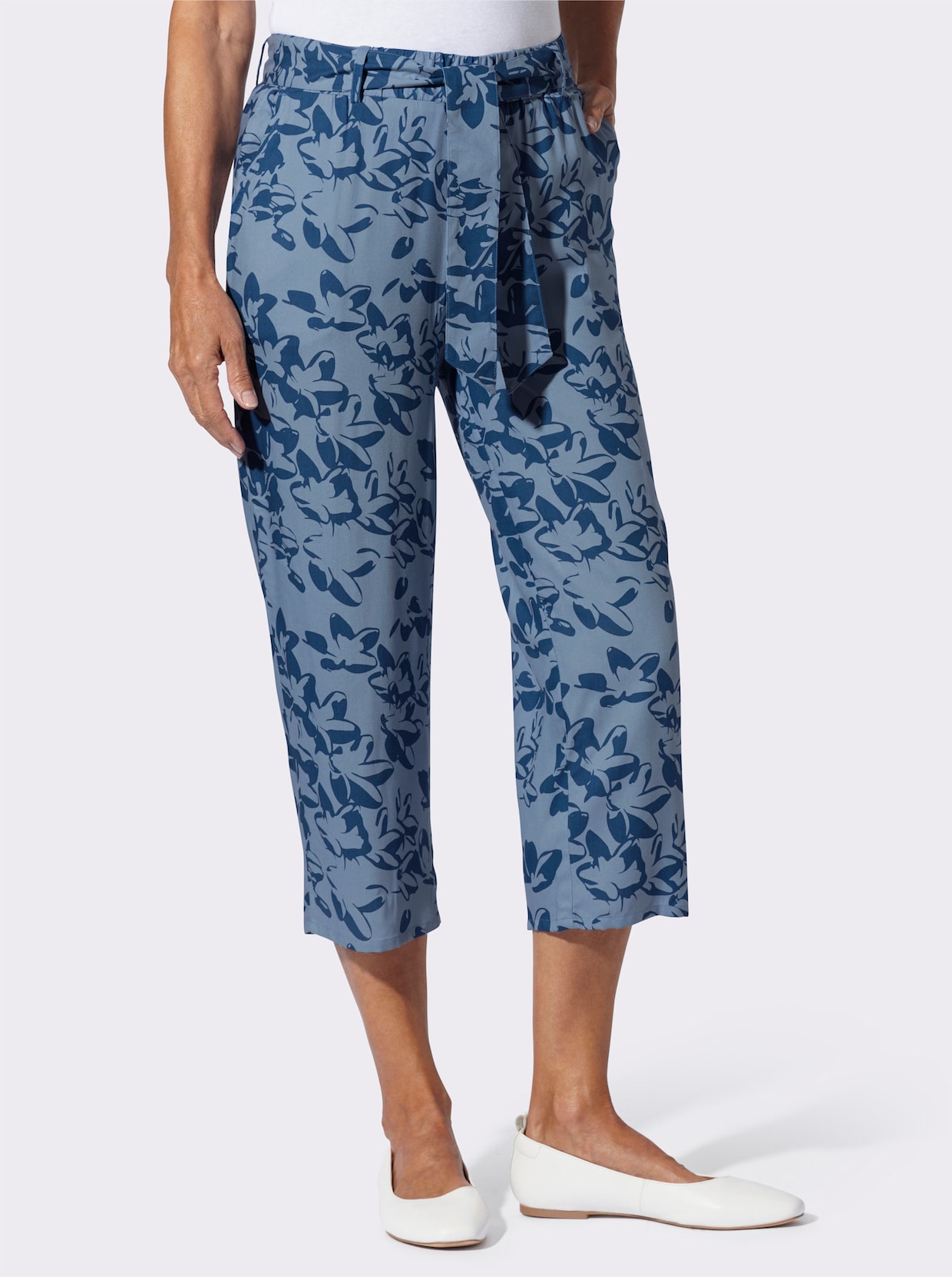 7/8-Hose - jeansblau-bleu-bedruckt