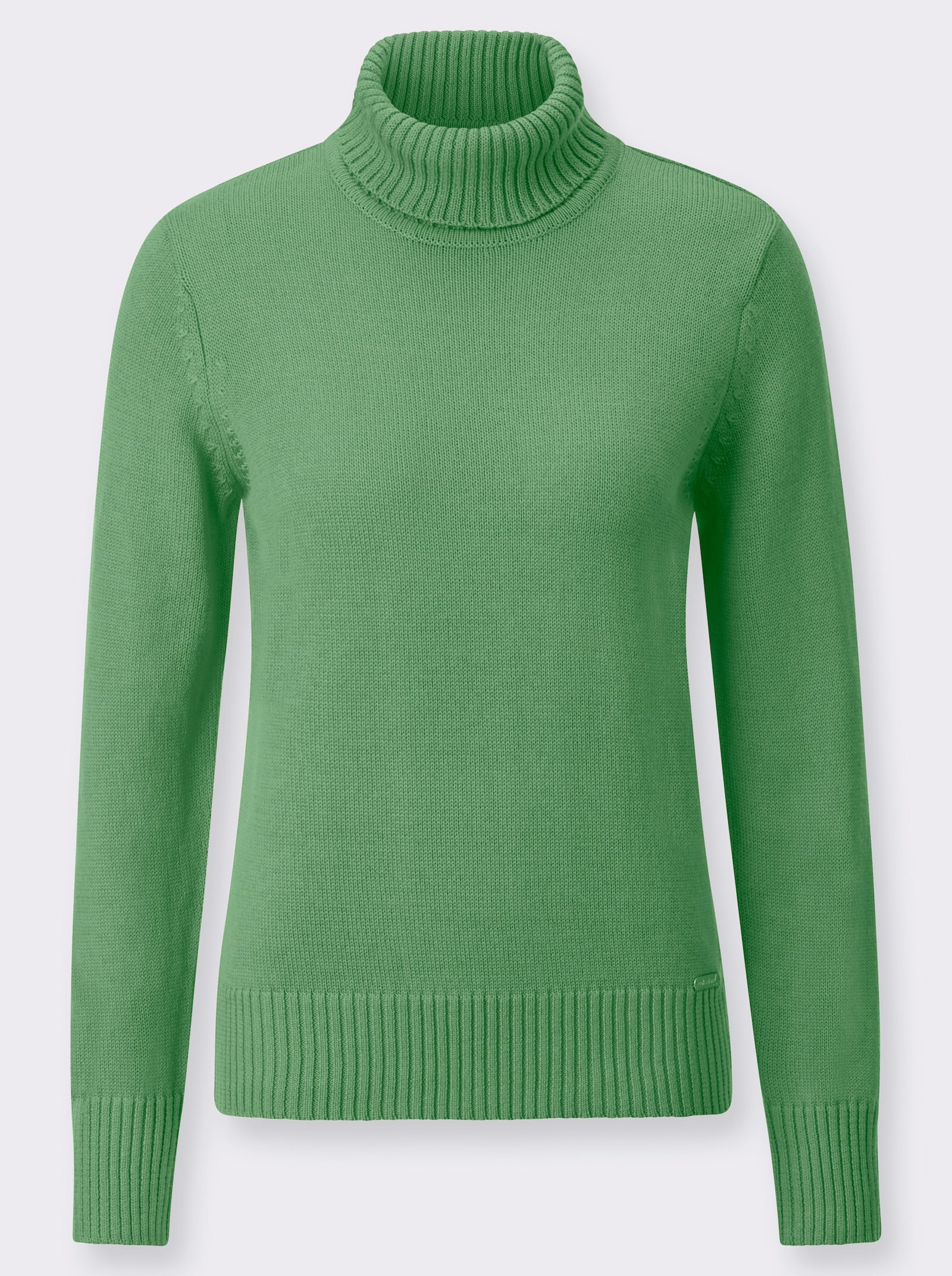 Rollkragenpullover im Baumwoll-Mix - apfel