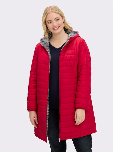 Steppmantel mit Wende-Funktion - rot