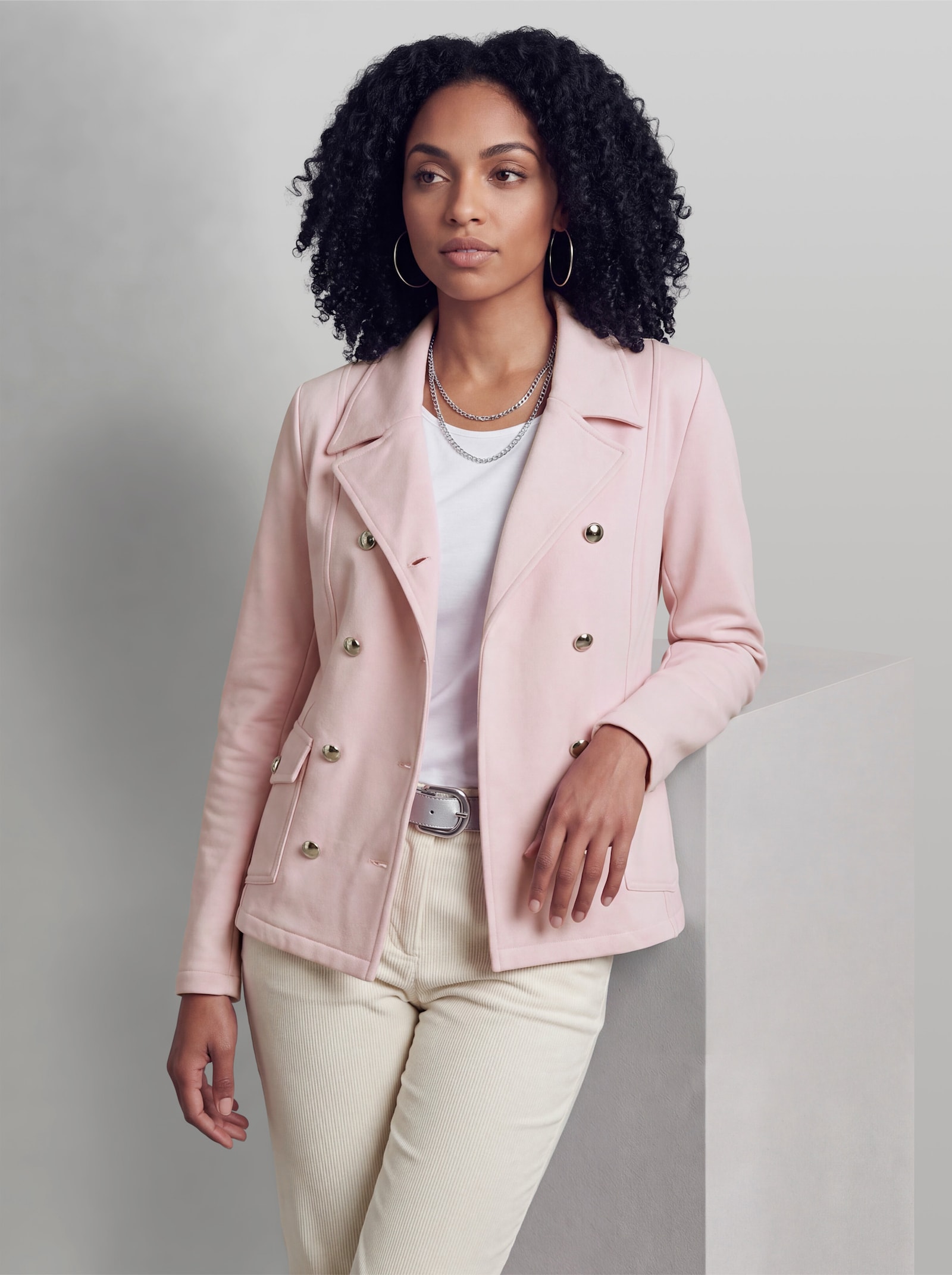 heine Sweatblazer mit Oil-dyed-Waschung - hellrosé