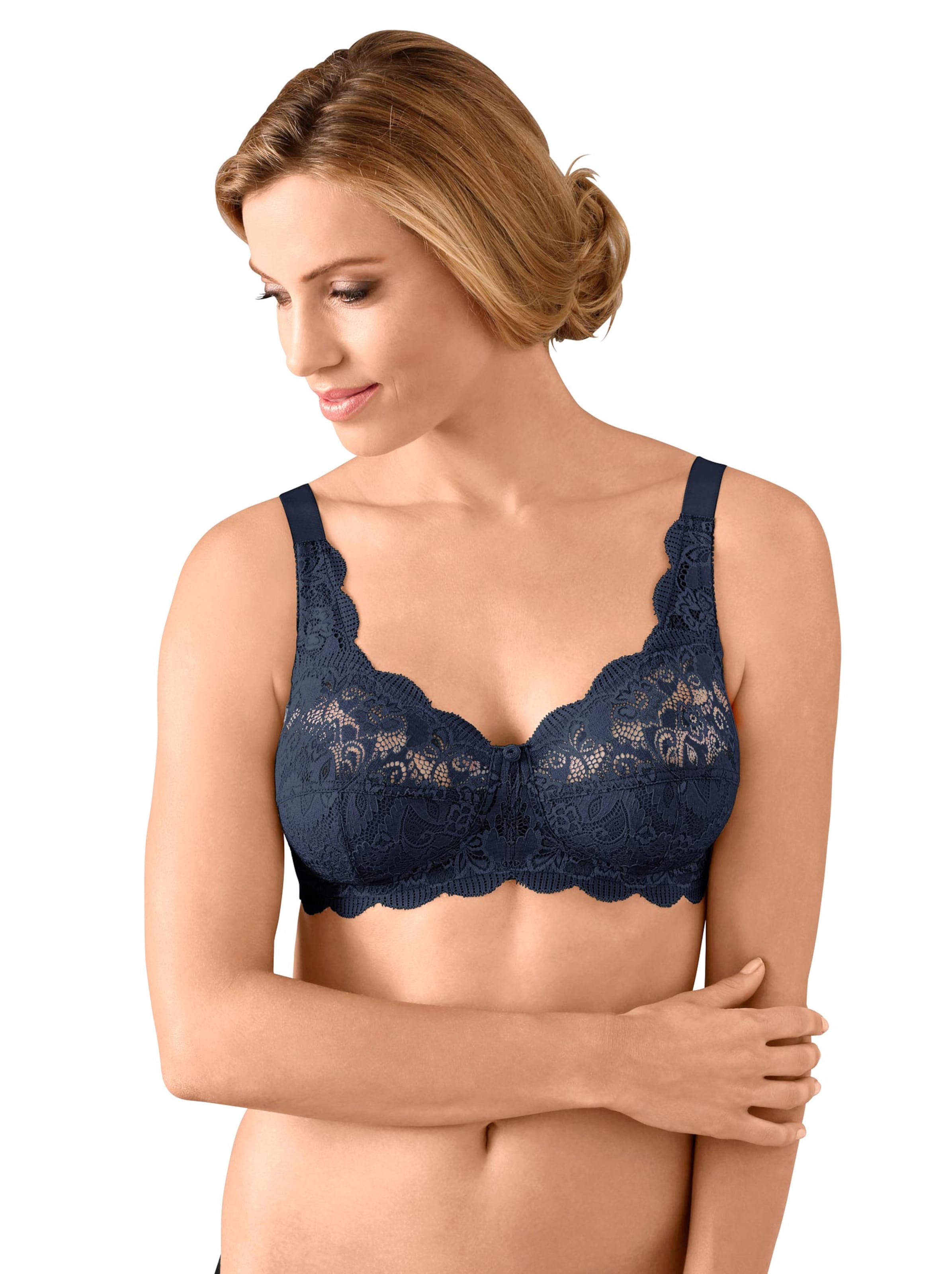 BH ohne Bügel - weiß + marine