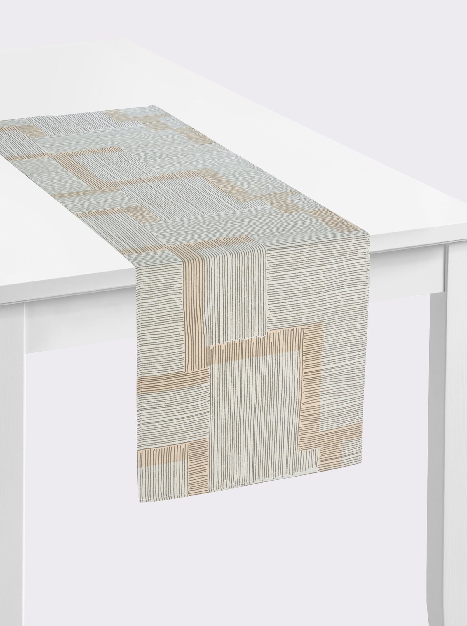 Tischdecke - sand-weiss-bedruckt