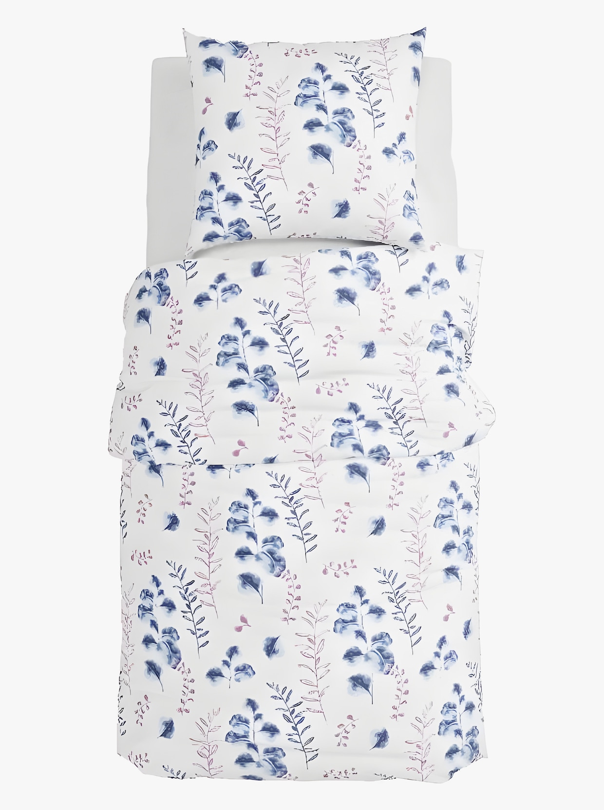 Grund Wendebettwäsche - weiß-blau-bedruckt