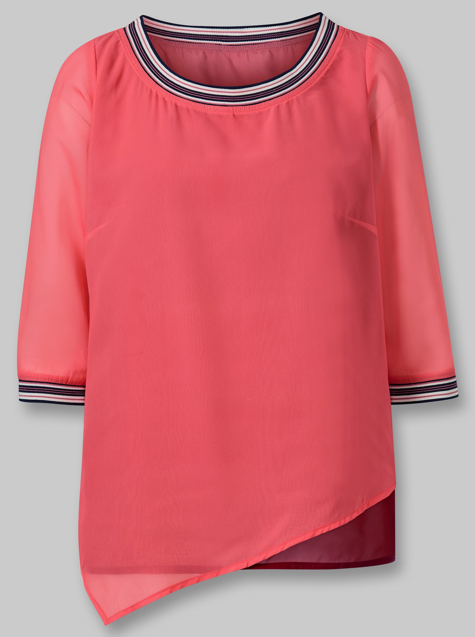 heine Georgettebluse mit asymmetrischem Saum - koralle-rot