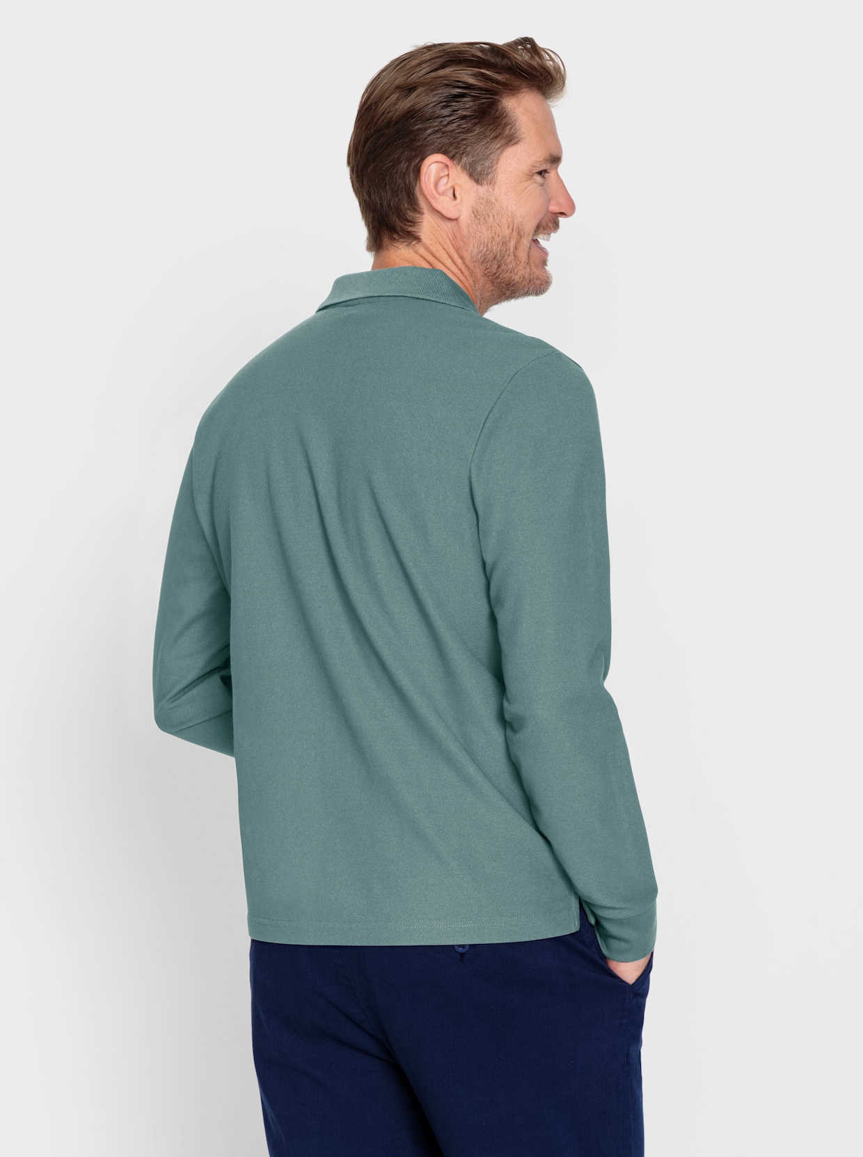 Catamaran Poloshirt met lange mouwen - jade