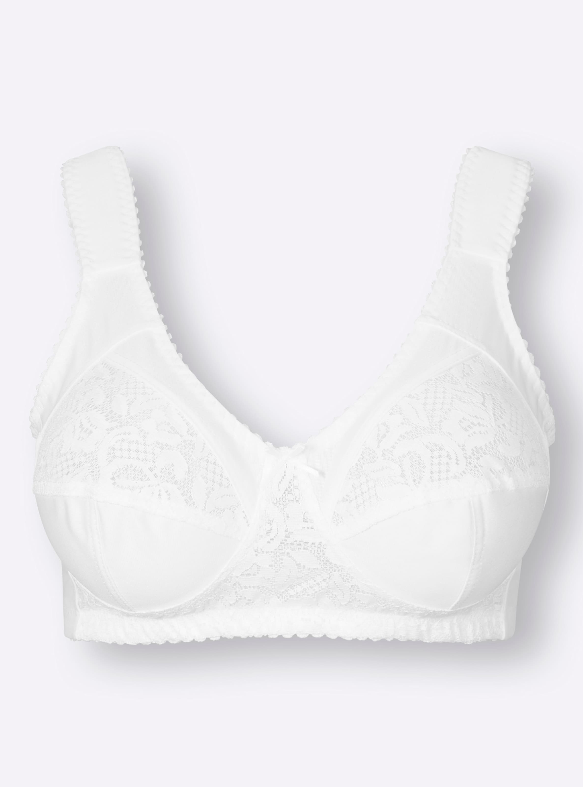 Wäschepur Damen Entlastungs-Bh Ohne Bügel Mit Stretch-Spitze Weiß, Größe 105D - Bild 2