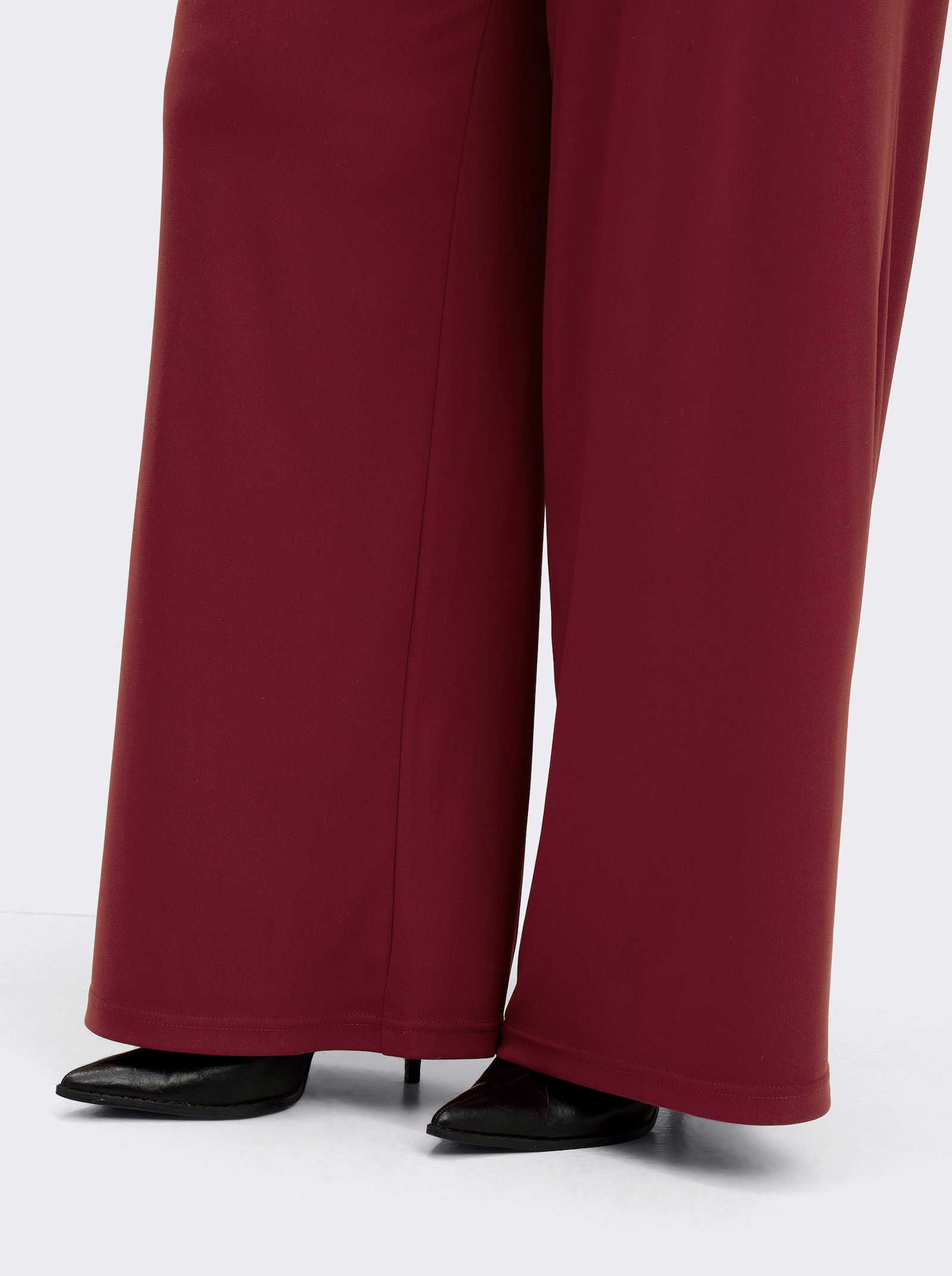 Palazzohose mit Elastik-Bund - dunkelrot