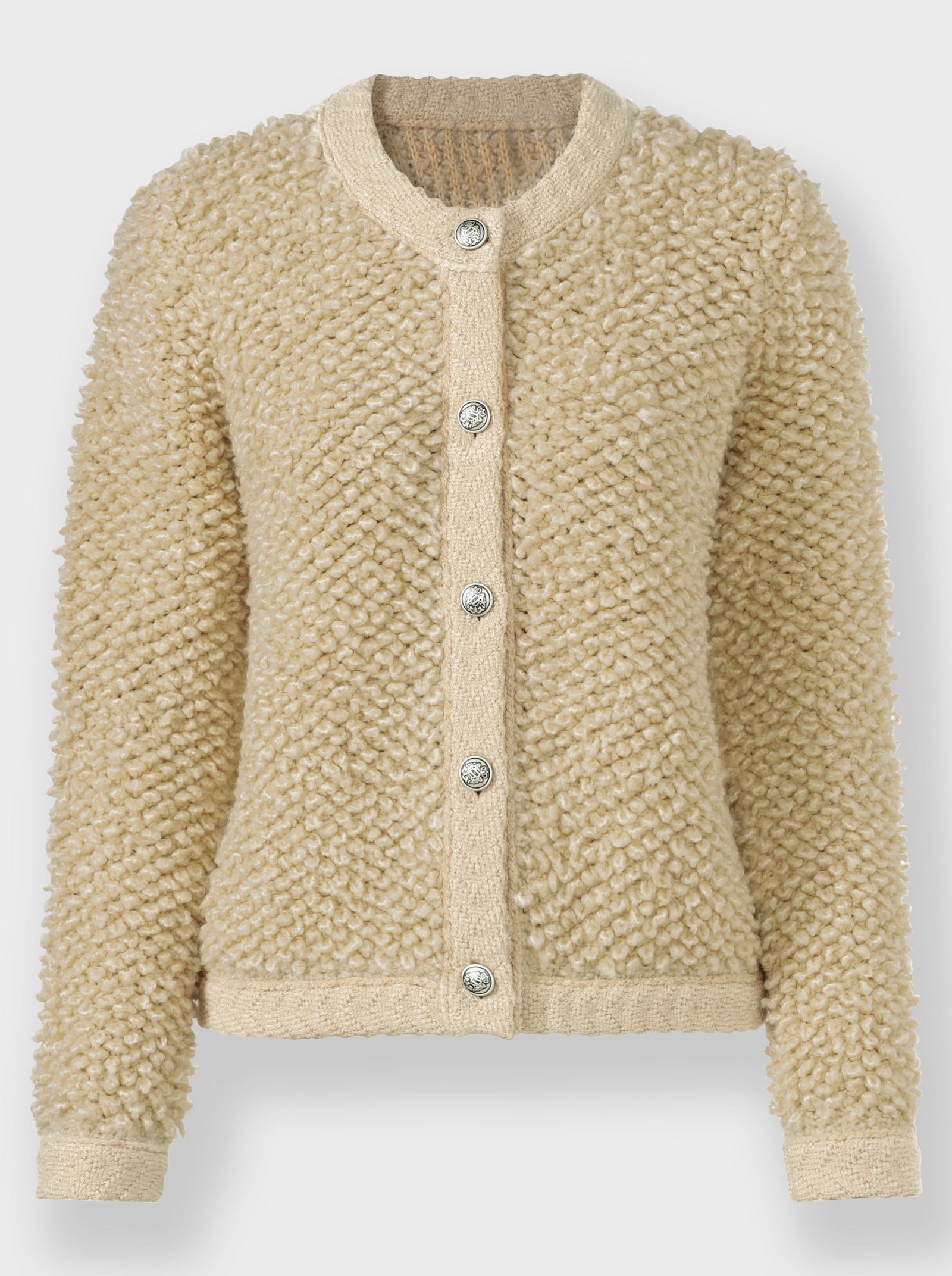 heine Veste en tricot en qualité bouclé - sable