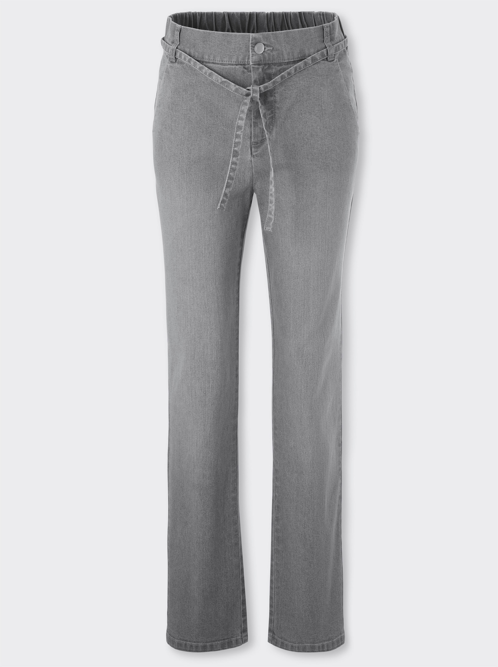 Club of Comfort Jeans mit Bindeband - light grey-denim