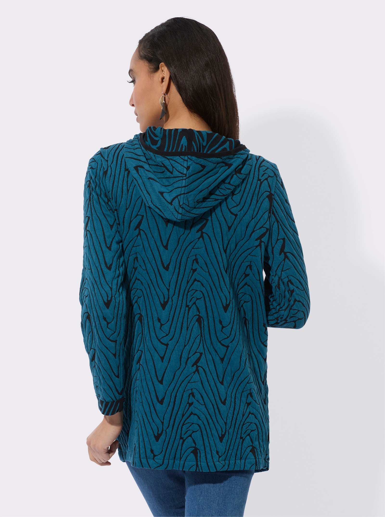 Shirtjacke mit Wendefunktion - topas-graphit-gemustert