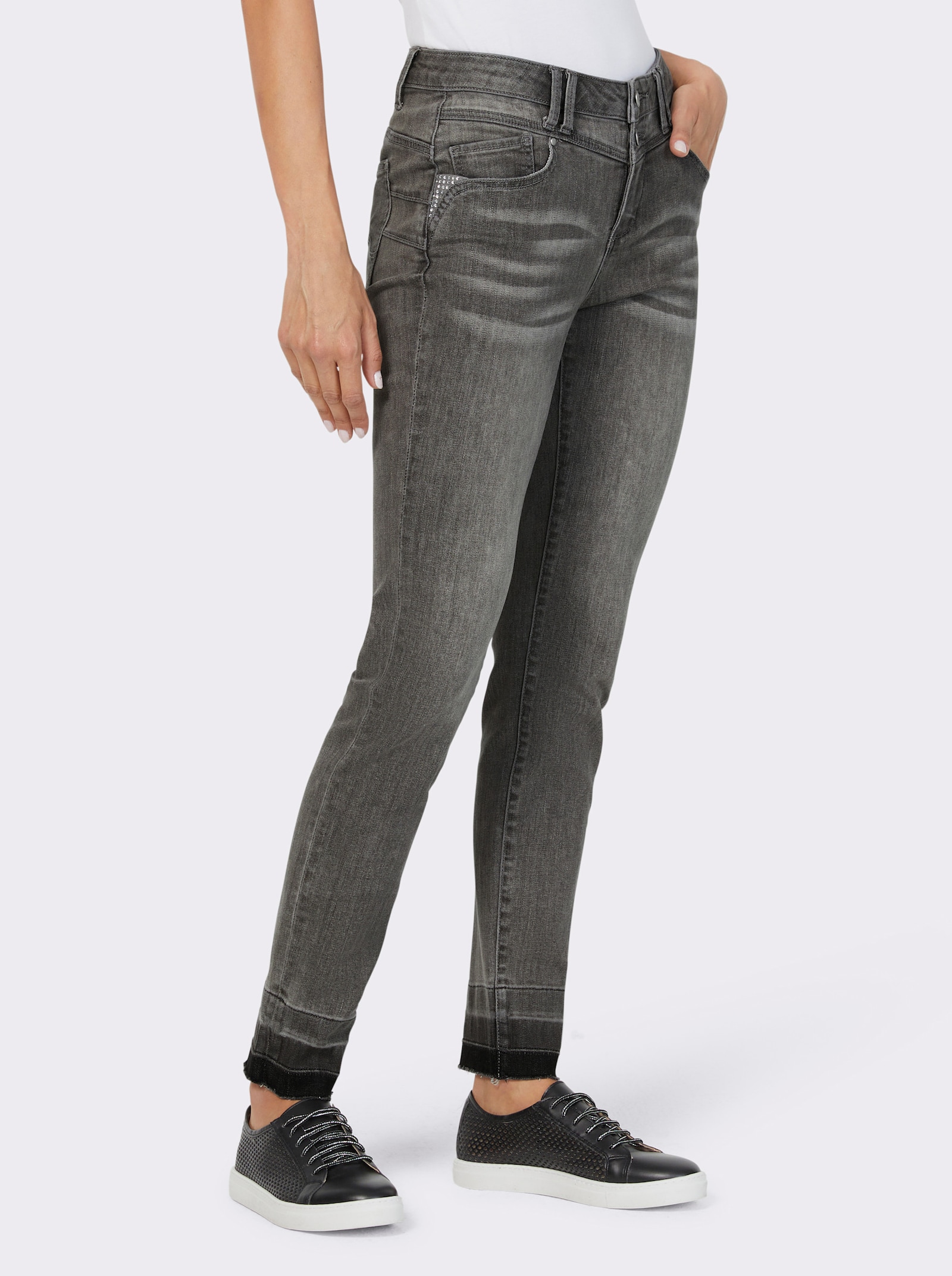 heine Skinny jeans met siersteentjes - grey denim