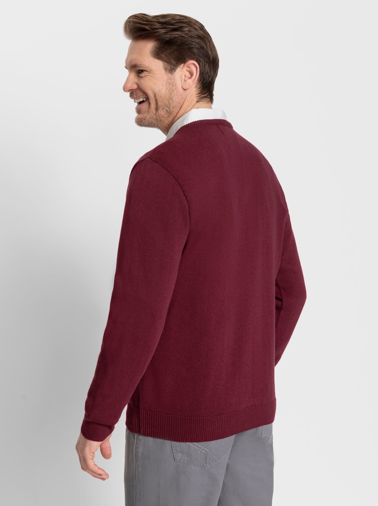 Marco Donati Pullover - donkerrood gemêleerd