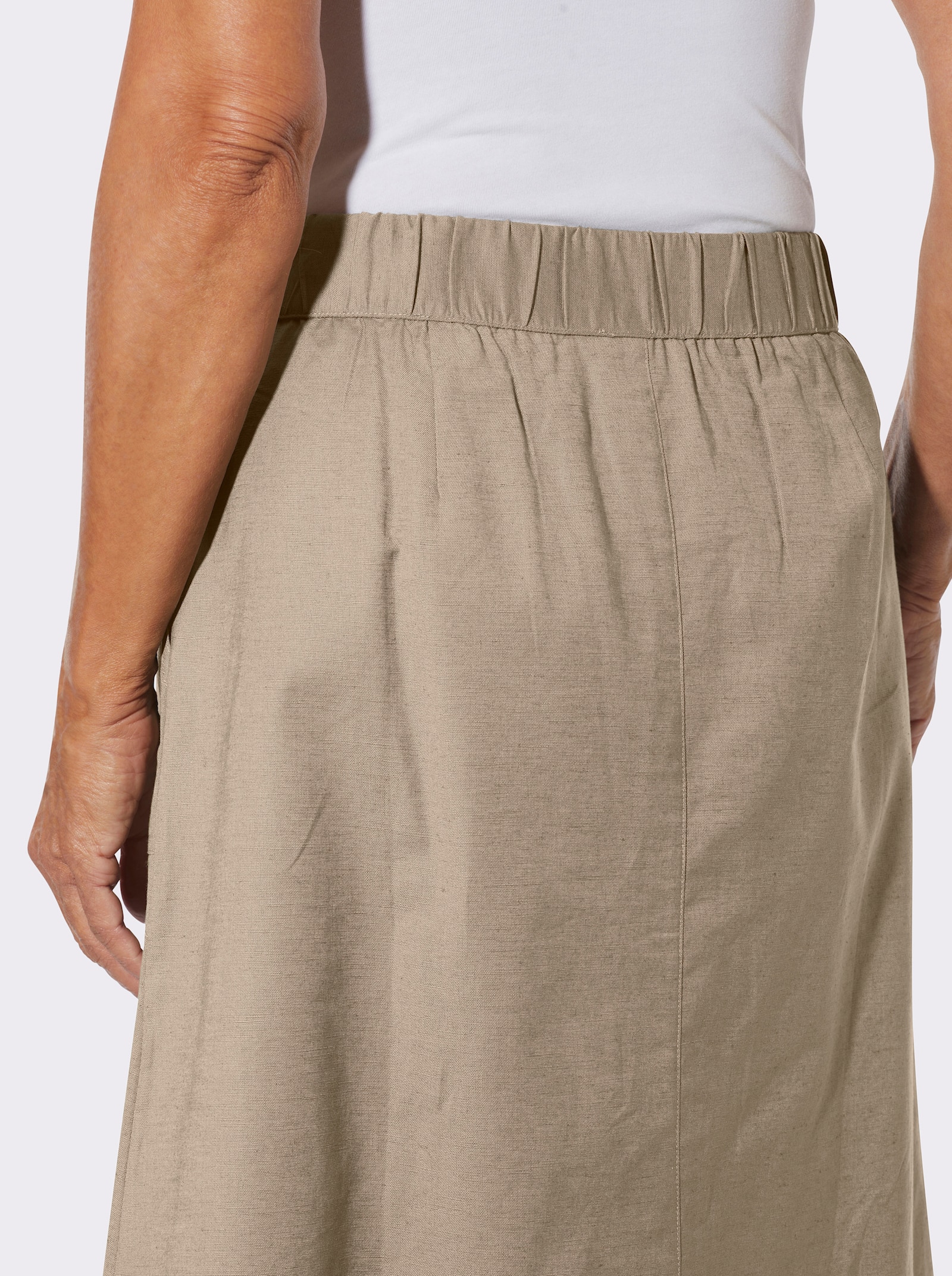 A-Linien-Rock mit Knopfleiste - beige