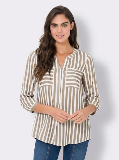 heine Bluse - beige-ecru-gestreift