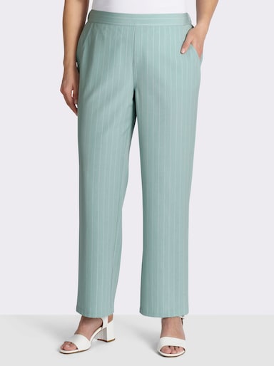 sheego Schlupfhose mit Nadelstreifen - kalkmint-ecru-gestreift