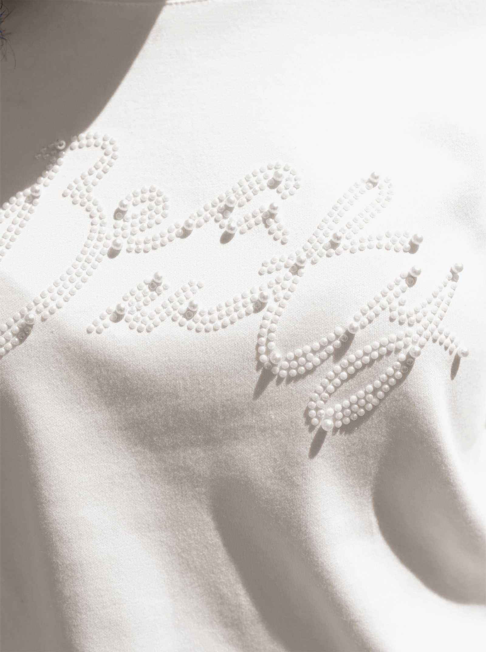 heine Tričko s ozdobnými perličkami - ecru