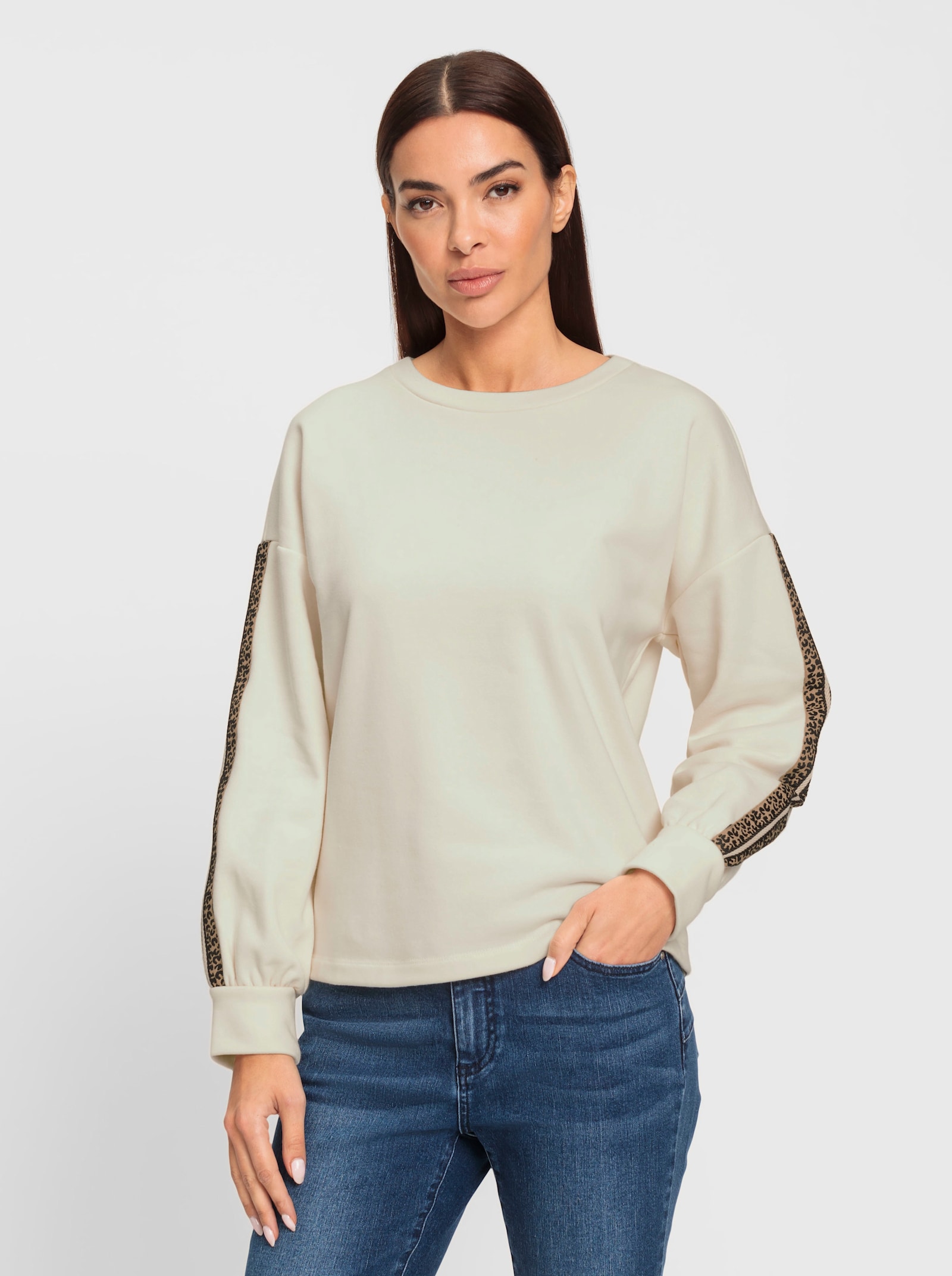 heine Sweatshirt mit Galonstreifen - champagner