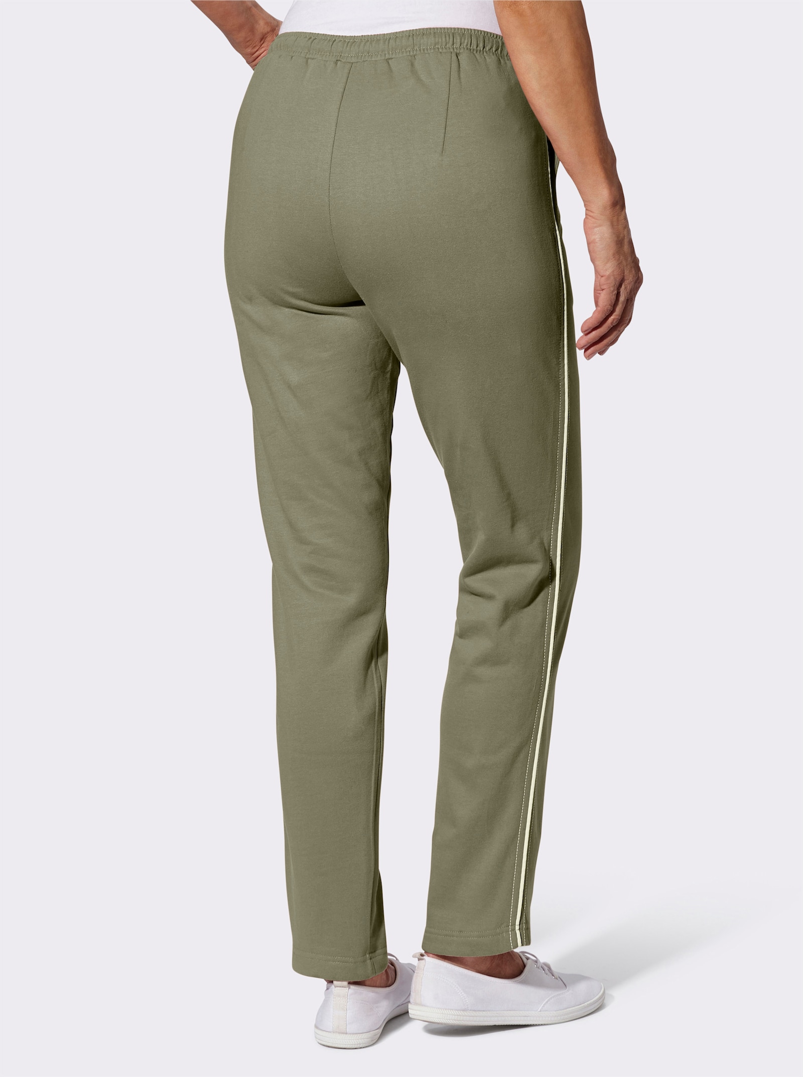 Tepláky s bočními kapsami - khaki