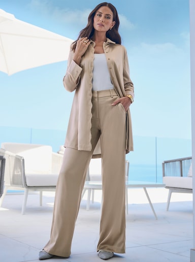 heine Longbluse im edlen Glanz - sand