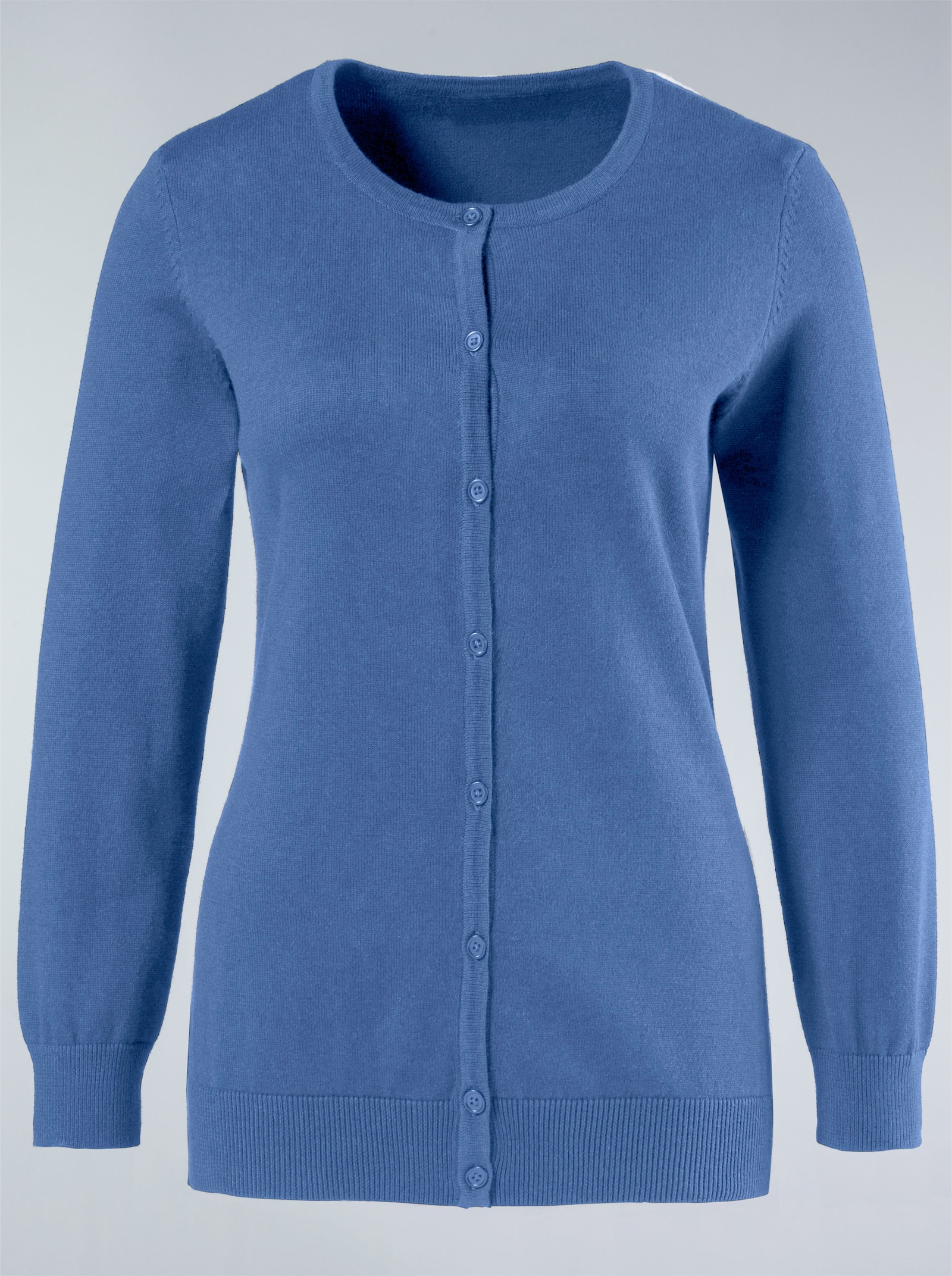 Strickjacke aus reiner Baumwolle - blau