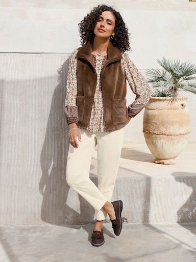 Fellimitatweste mit Futter - braun