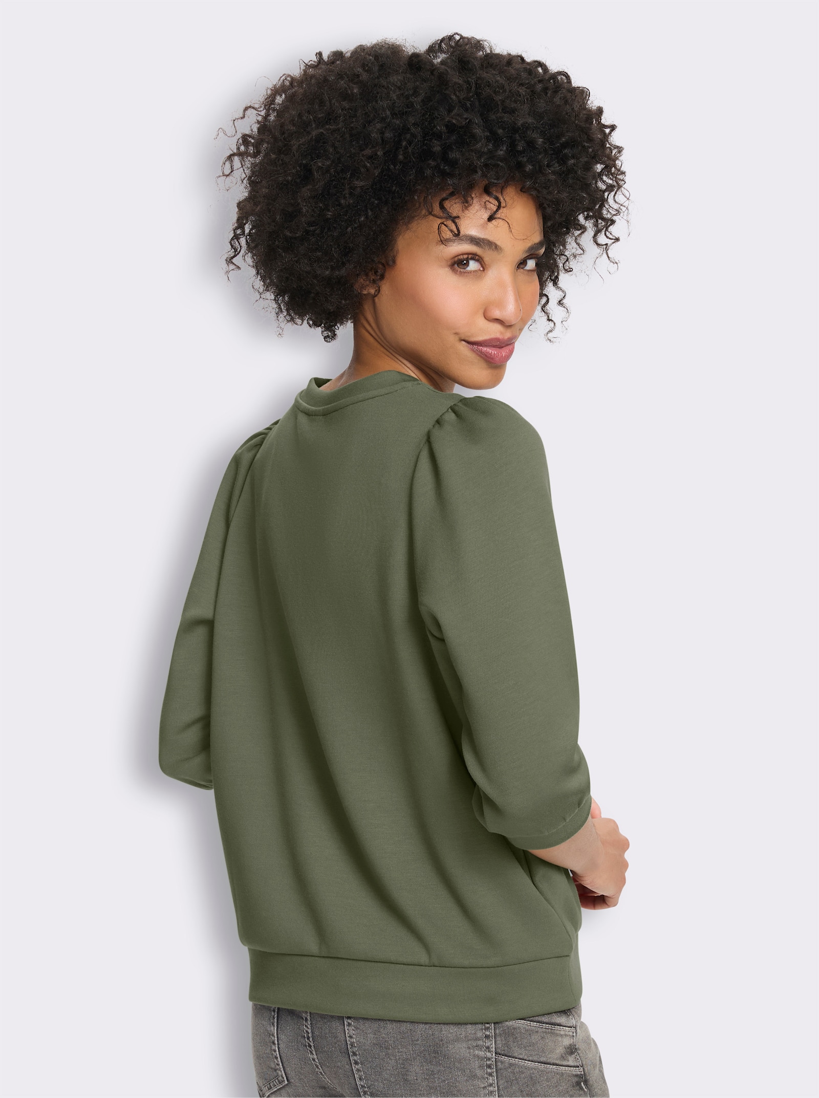 heine Sweatshirt mit 3/4-Arm - khaki