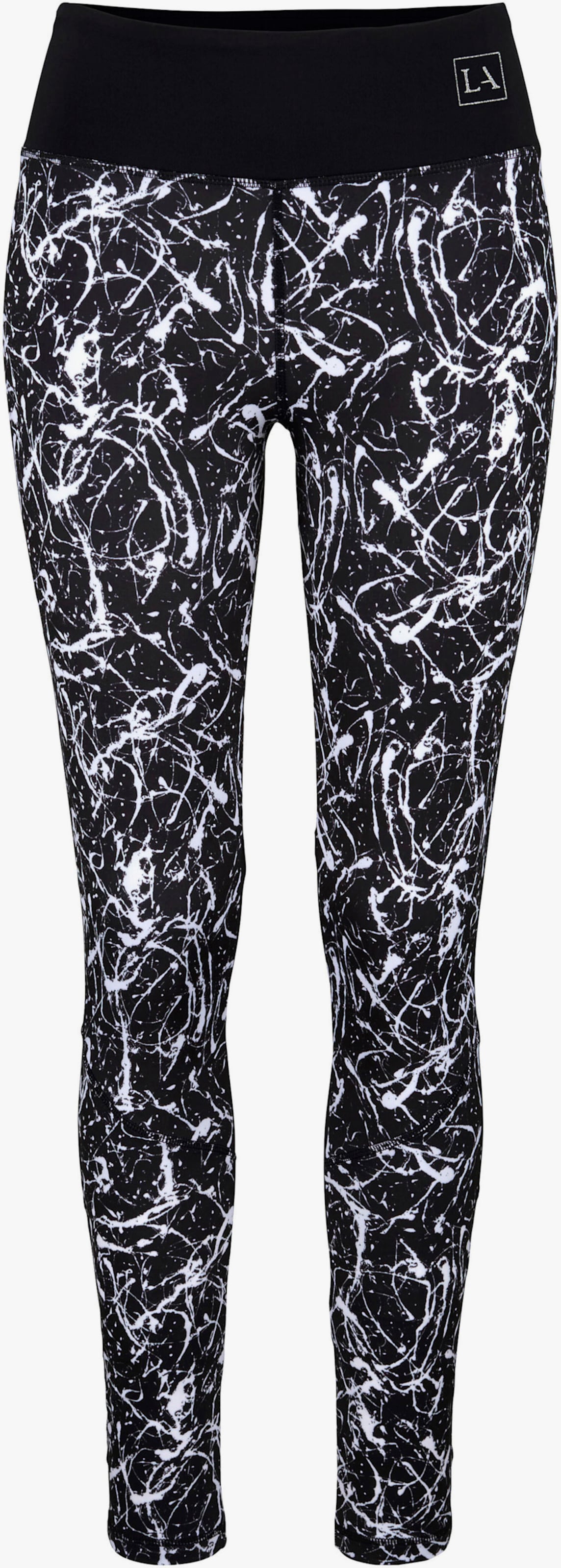 LASCANA ACTIVE Leggings - schwarz-marmoriert-weiß