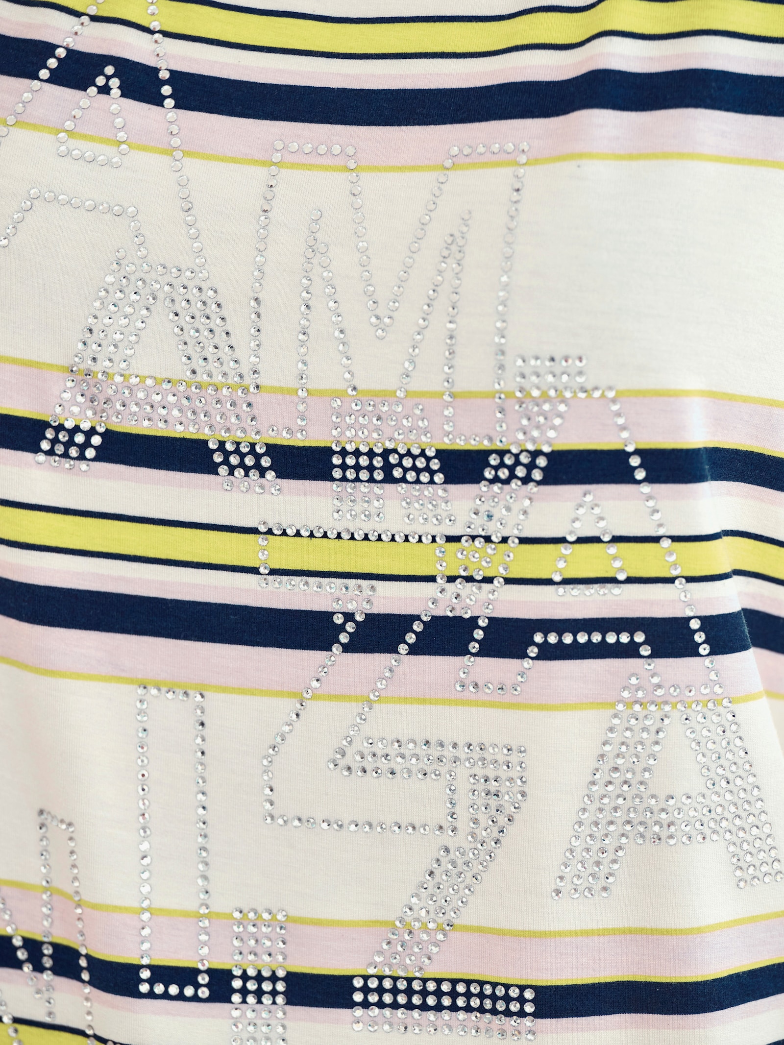 heine Shirttop mit Streifen und Glitzersteinen - ecru-marine-geringelt