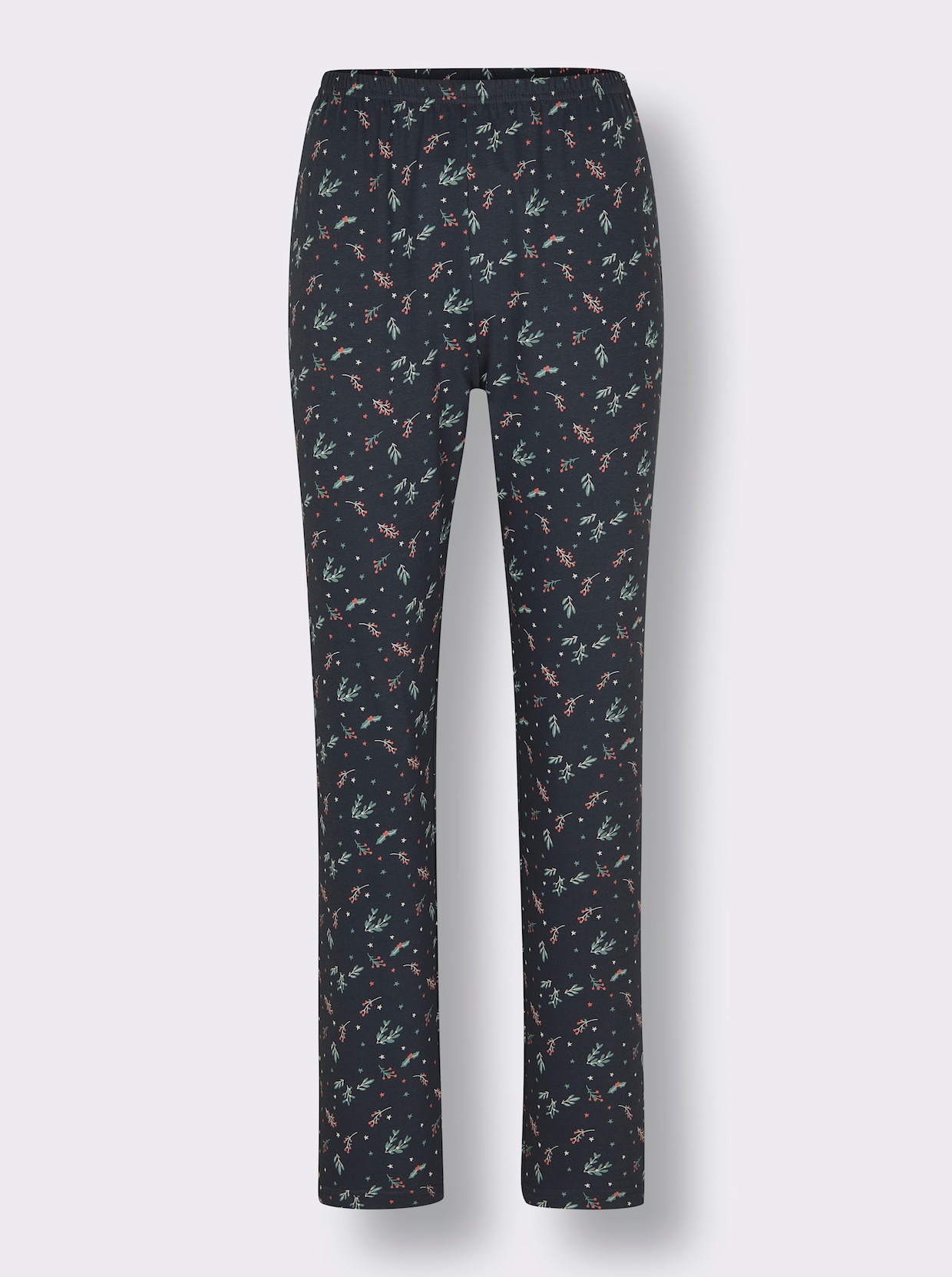 Comtessa Schlafanzughose mit Weihnachtsmotiven - jeansblau-ozean-bedruckt