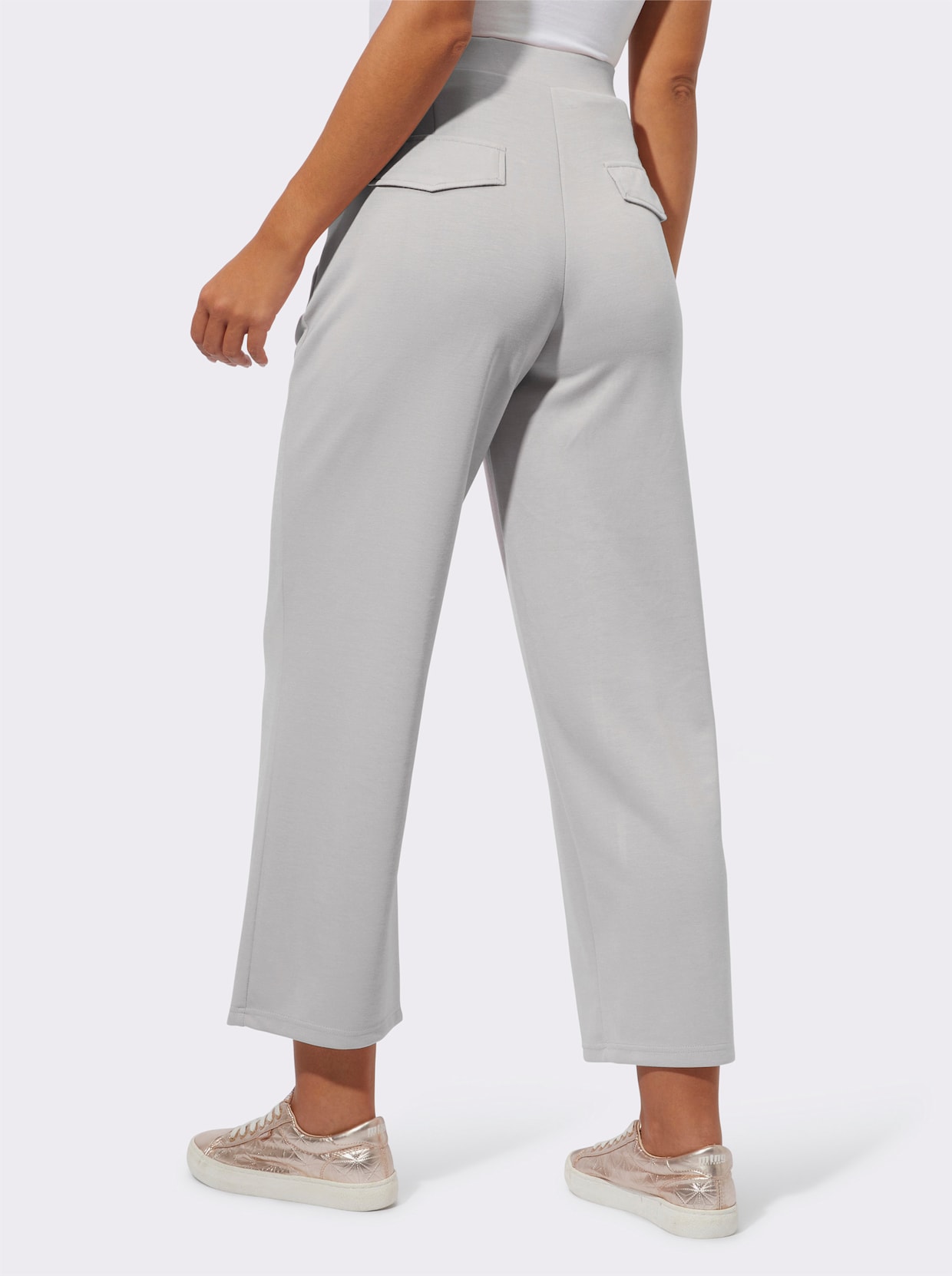 Pantalon large - gris clair