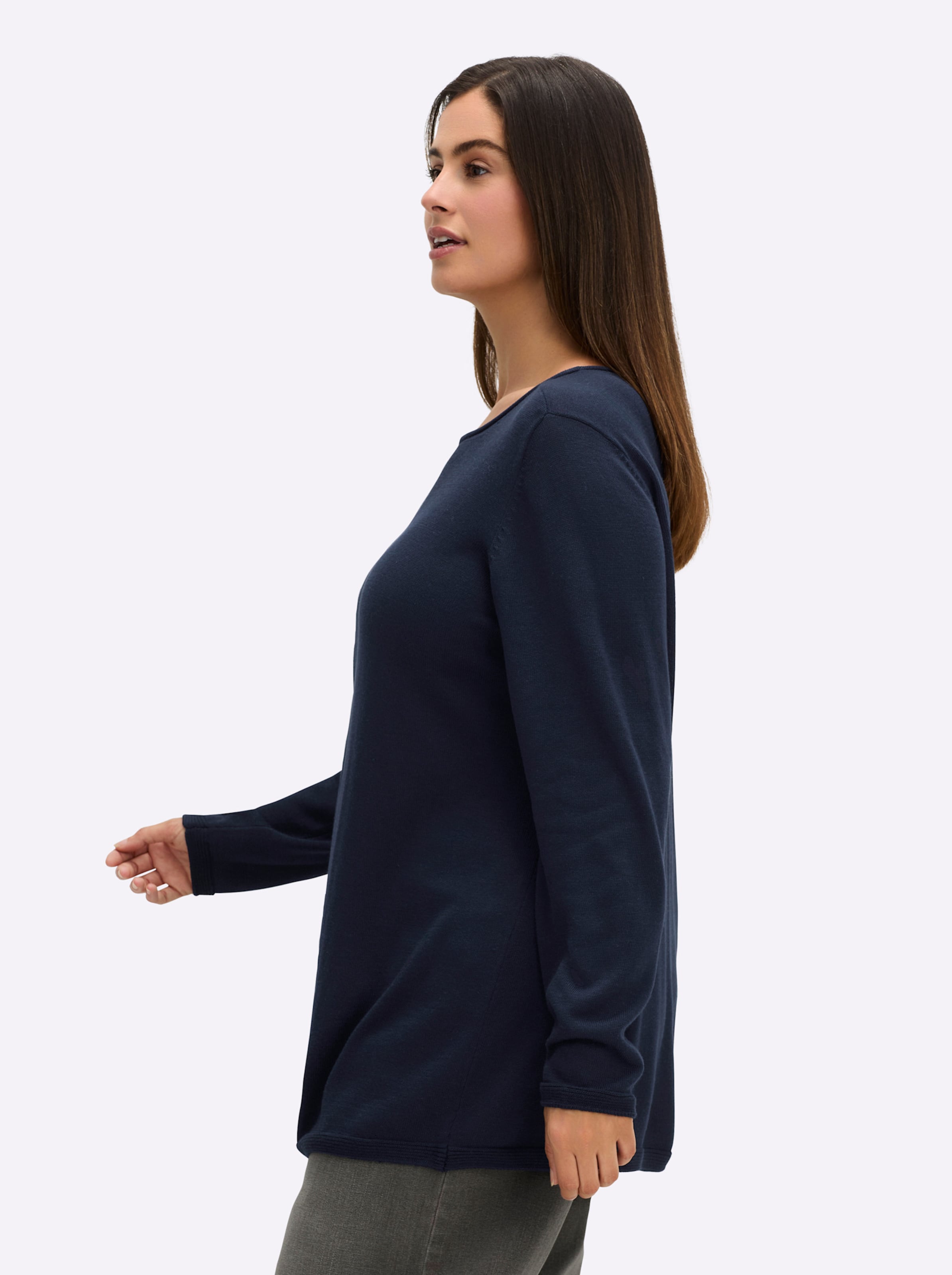 Sheego Damen Tiefblau Longpullover - Bild 2