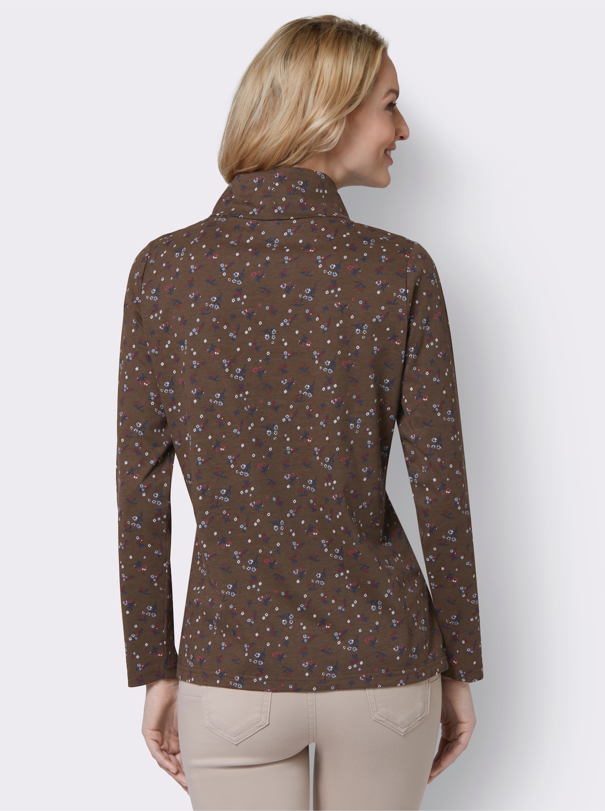 Shirt met lange mouwen - choco geprint