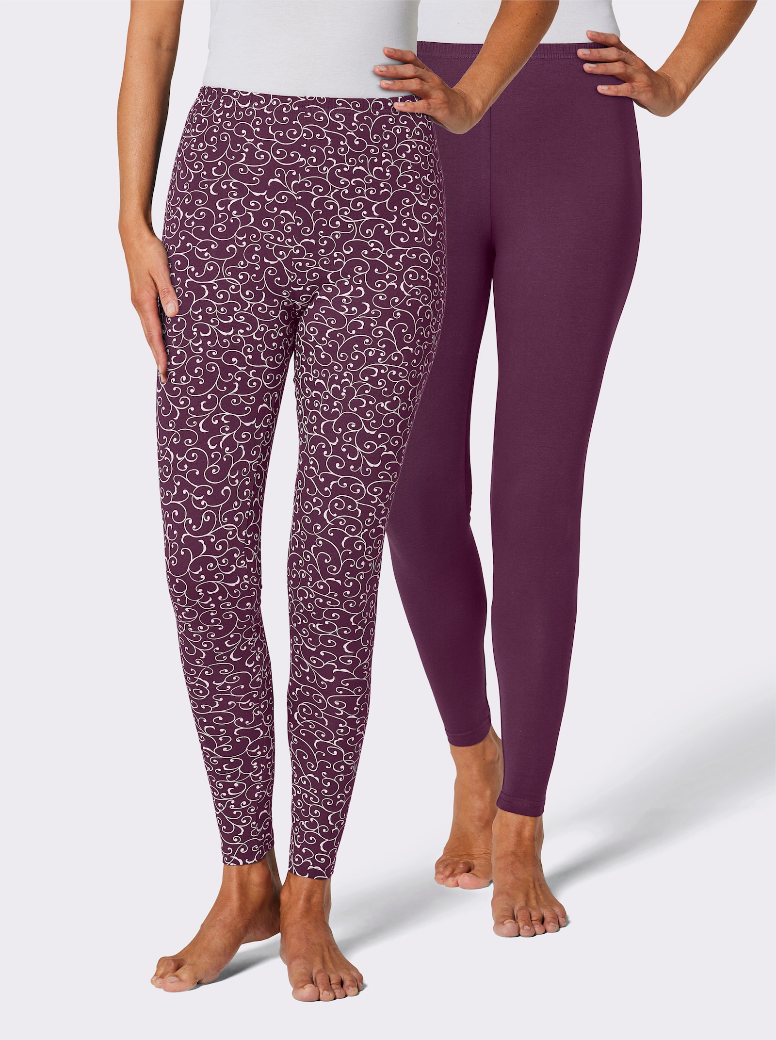 Legging met comfortband - bordeaux