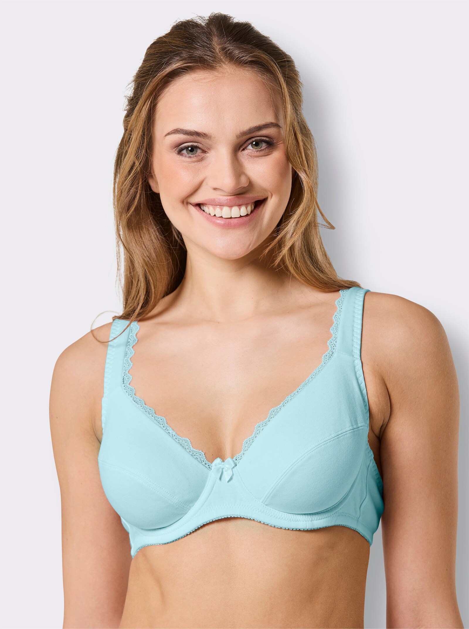 wäschepur Entlastungs-BH mit Bügel und Bogenspitze - mint