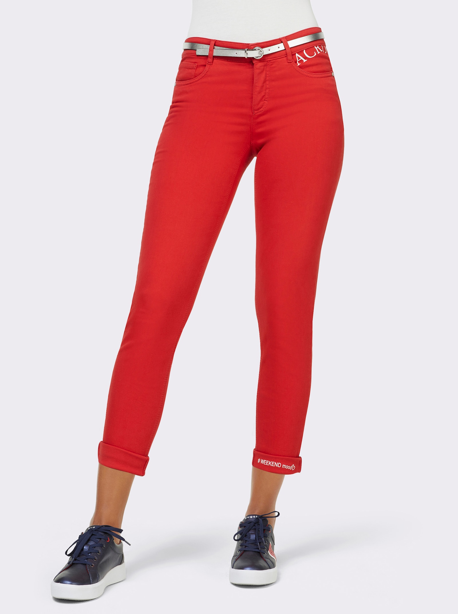 Ascari 5-Pocket-Jeans mit Push-up-Effekt - rot