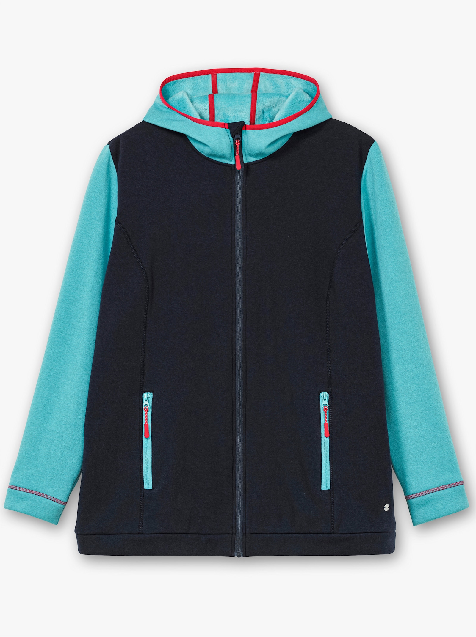 sheego Funktionsjacke in atmungsaktiver Fleece-Qualität - tiefblau