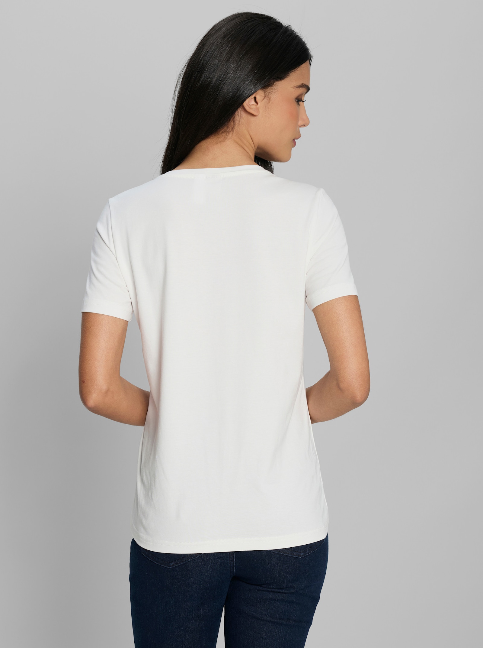 heine Kurzarmshirt mit Front-Print - ecru