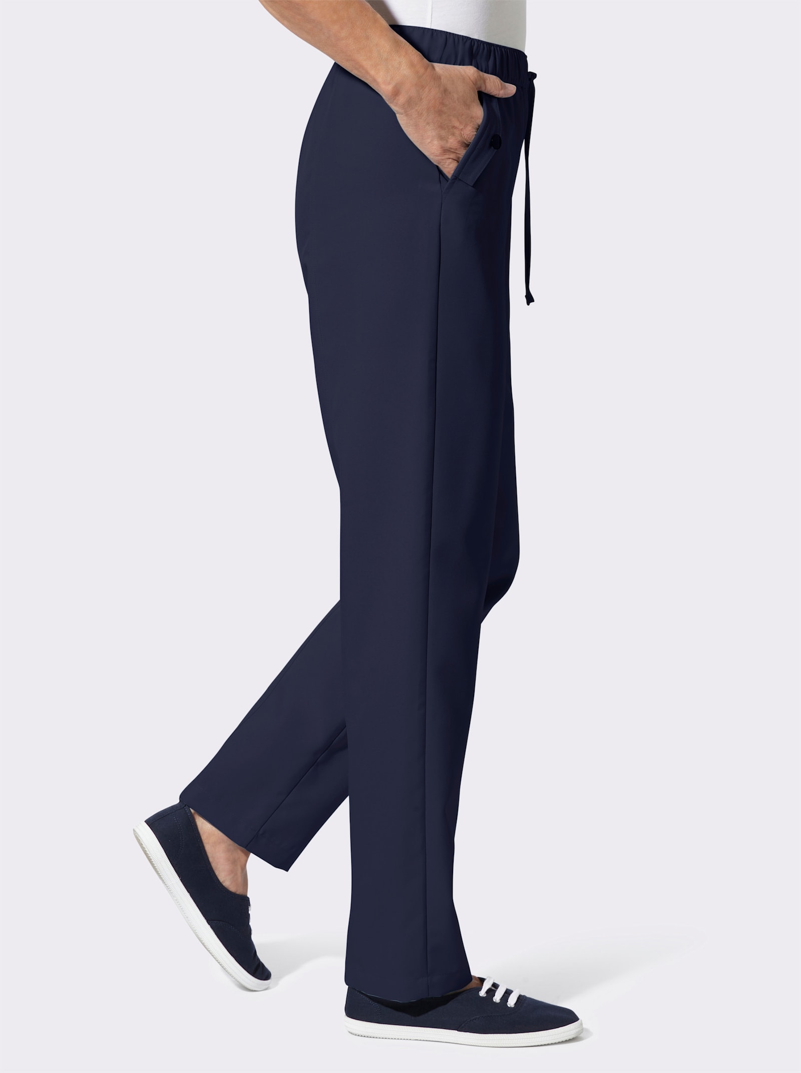 Schlupfhose mit Zierpatten an den Taschen - marine