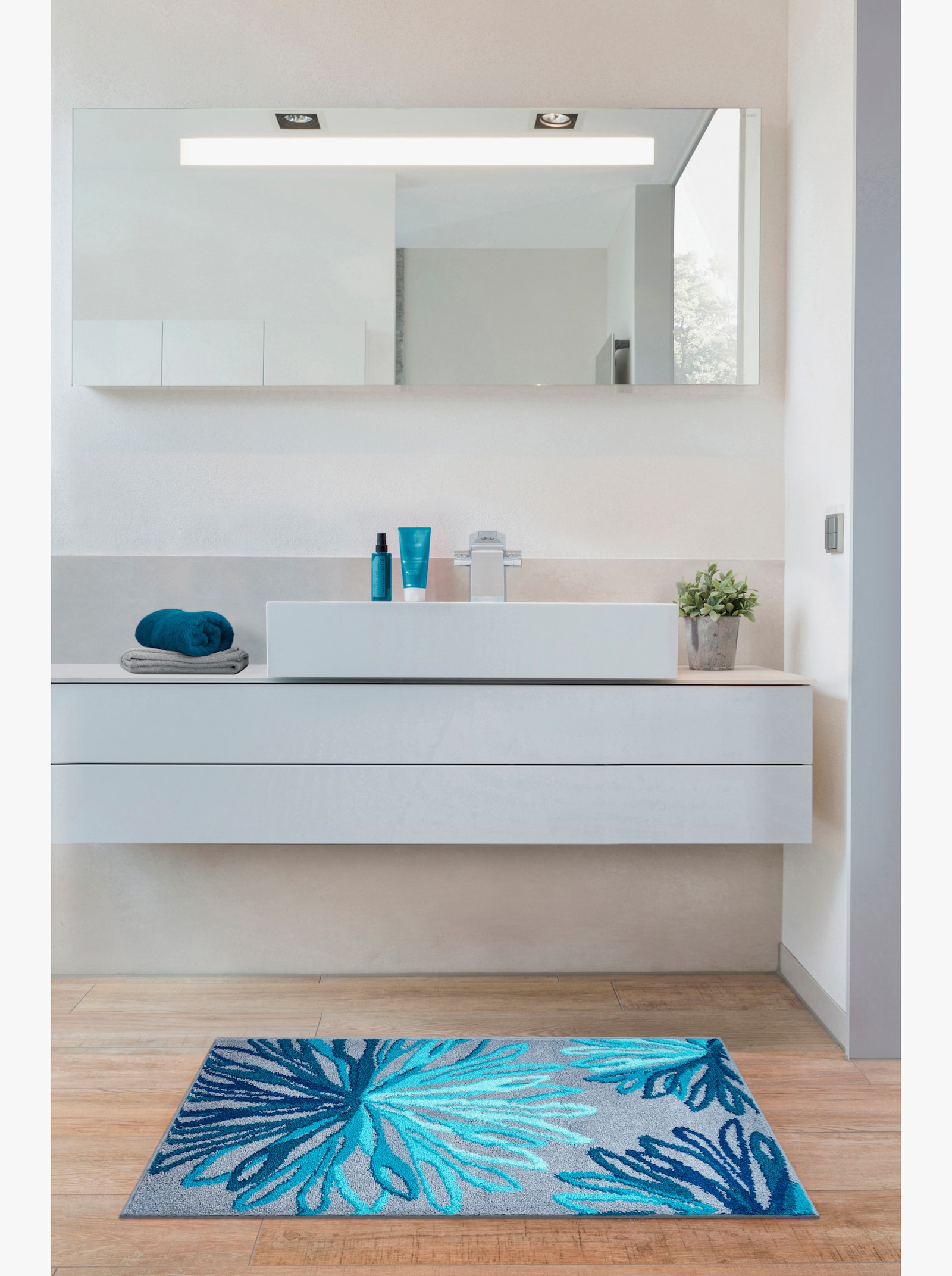 Grund Badematte - türkis-grau