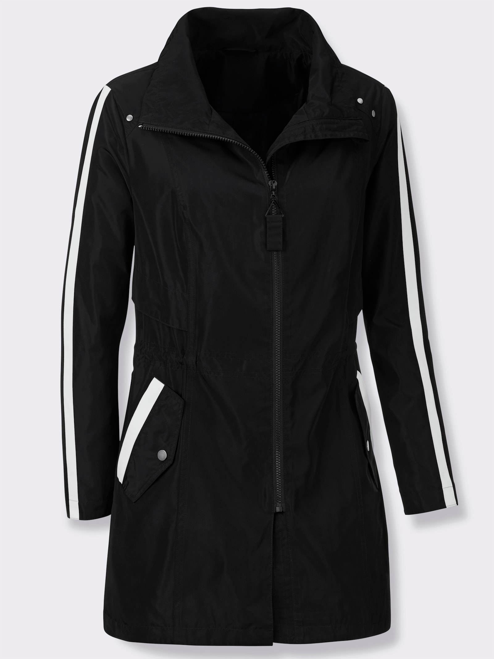 Parka in matt-schimmernder Qualität - schwarz