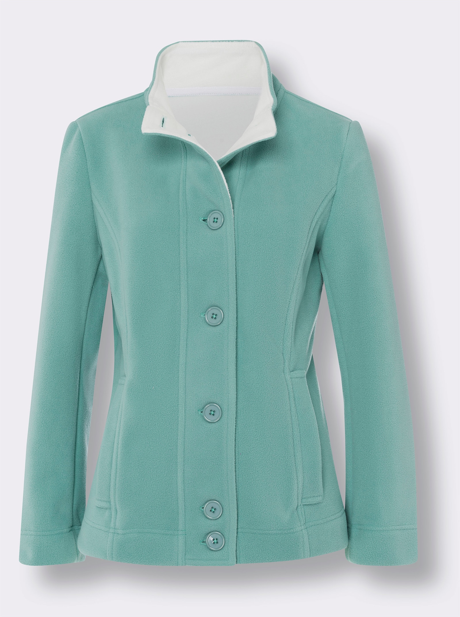 Jacka i fleecematerial - salvia